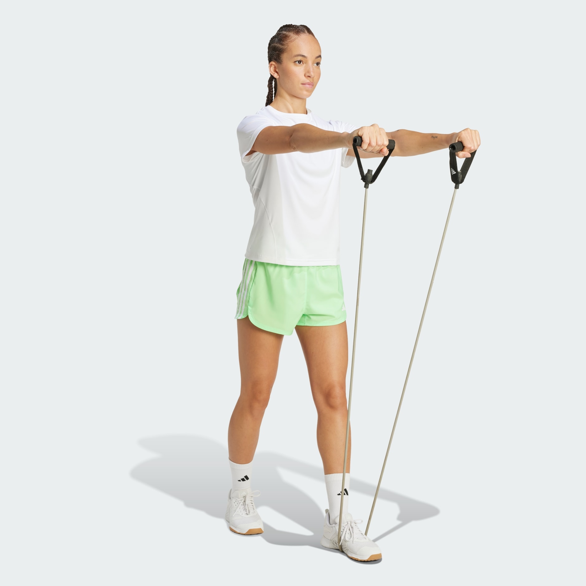 Kratke hlače Pacer Training 3-Stripes Woven High-Rise