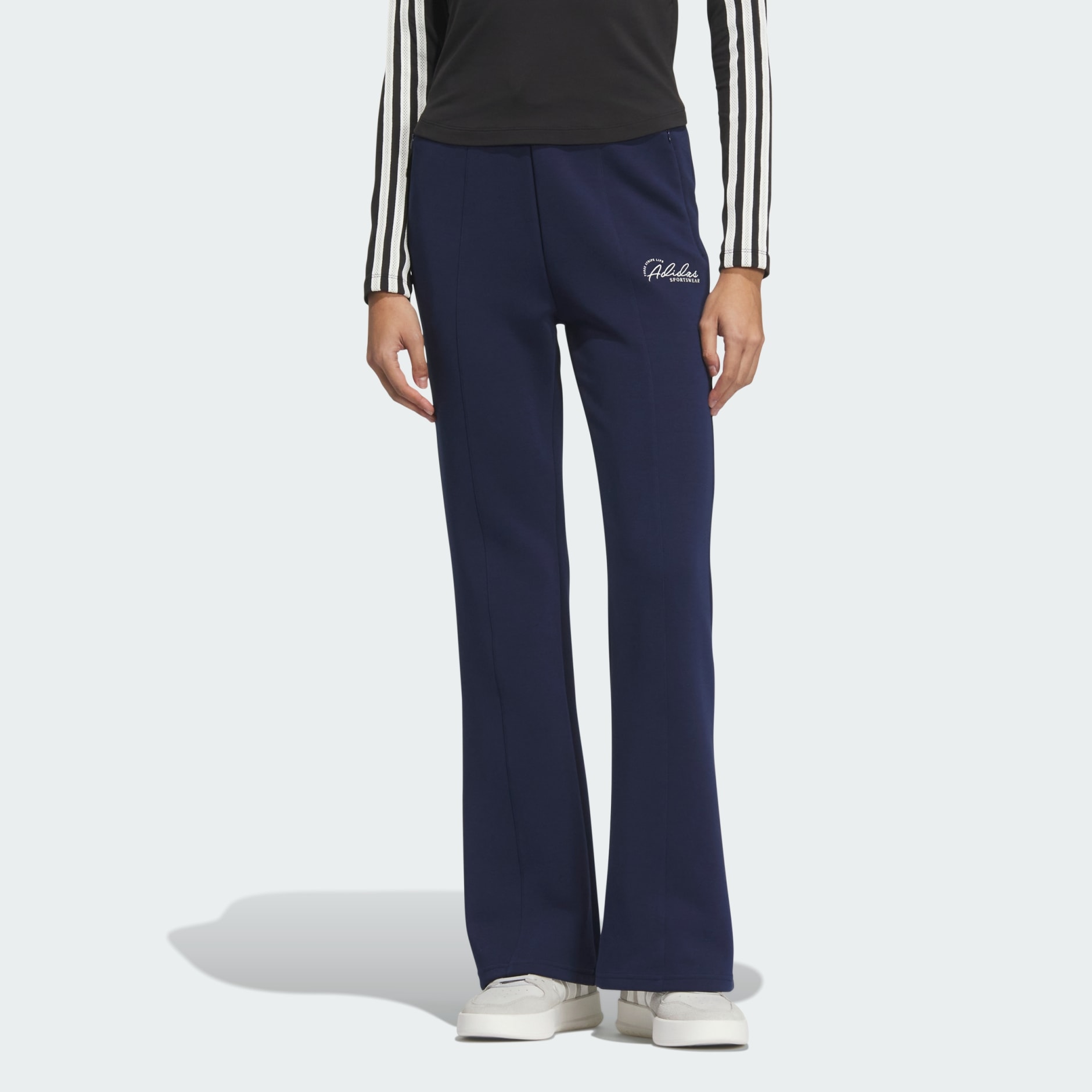 ★2023SS新作★THREETIMES★Wave pants Verbiage Doubleknit Flared Leg Pants - Blue | adidas Hong Kong
