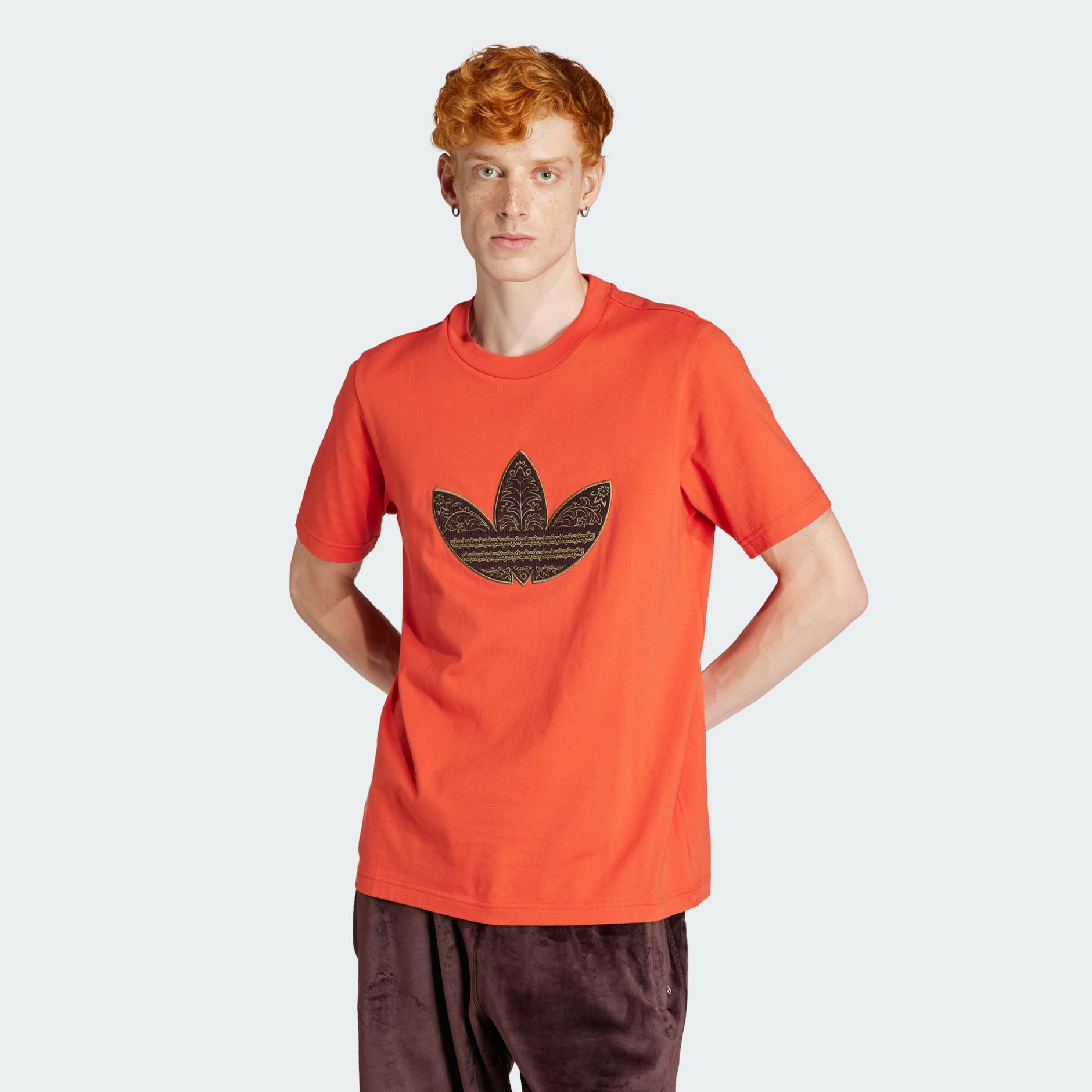 Clothing - Corduroy Appliqué Tee - Red | adidas South Africa