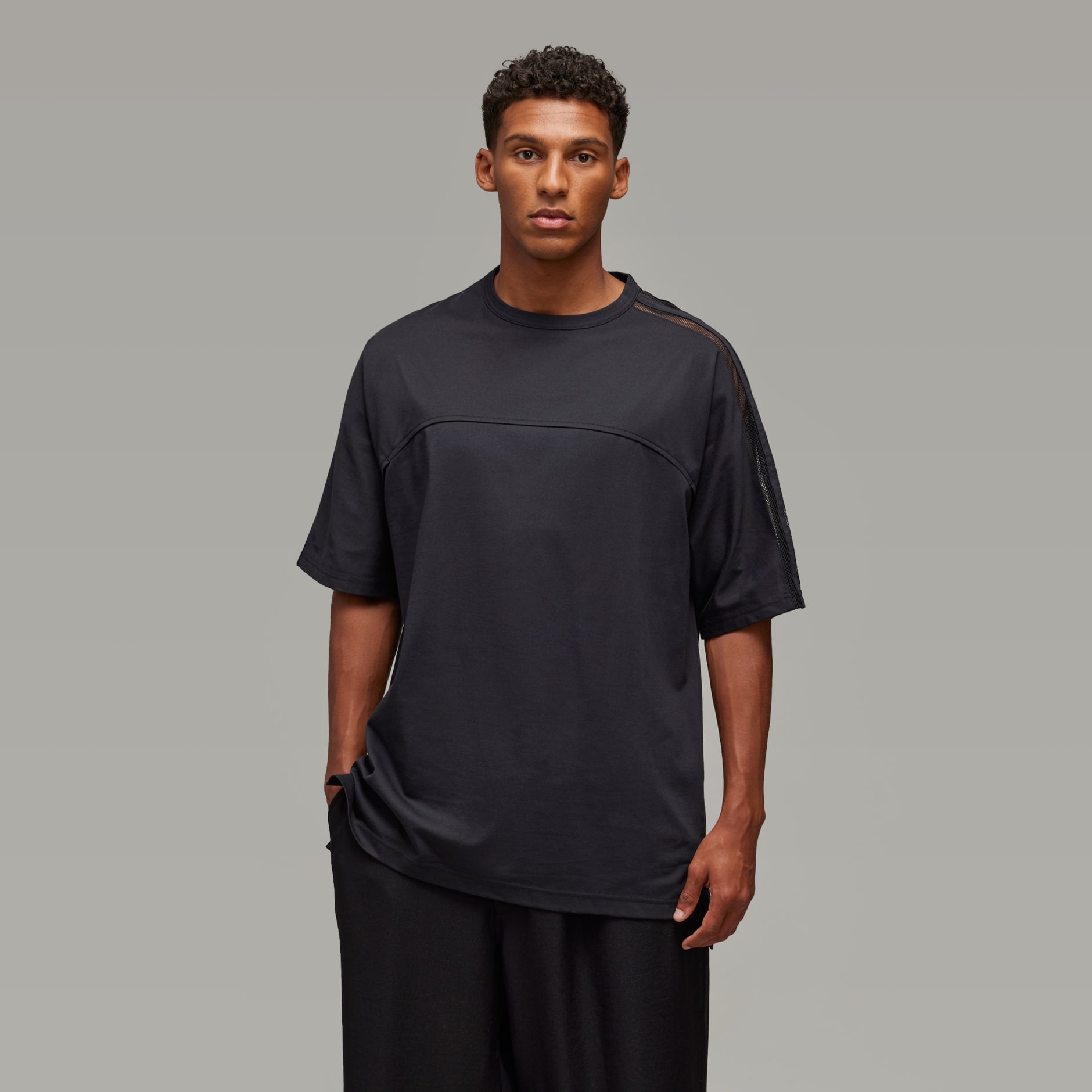 Y-3 Mesh 3-Stripes Short Sleeve Tee