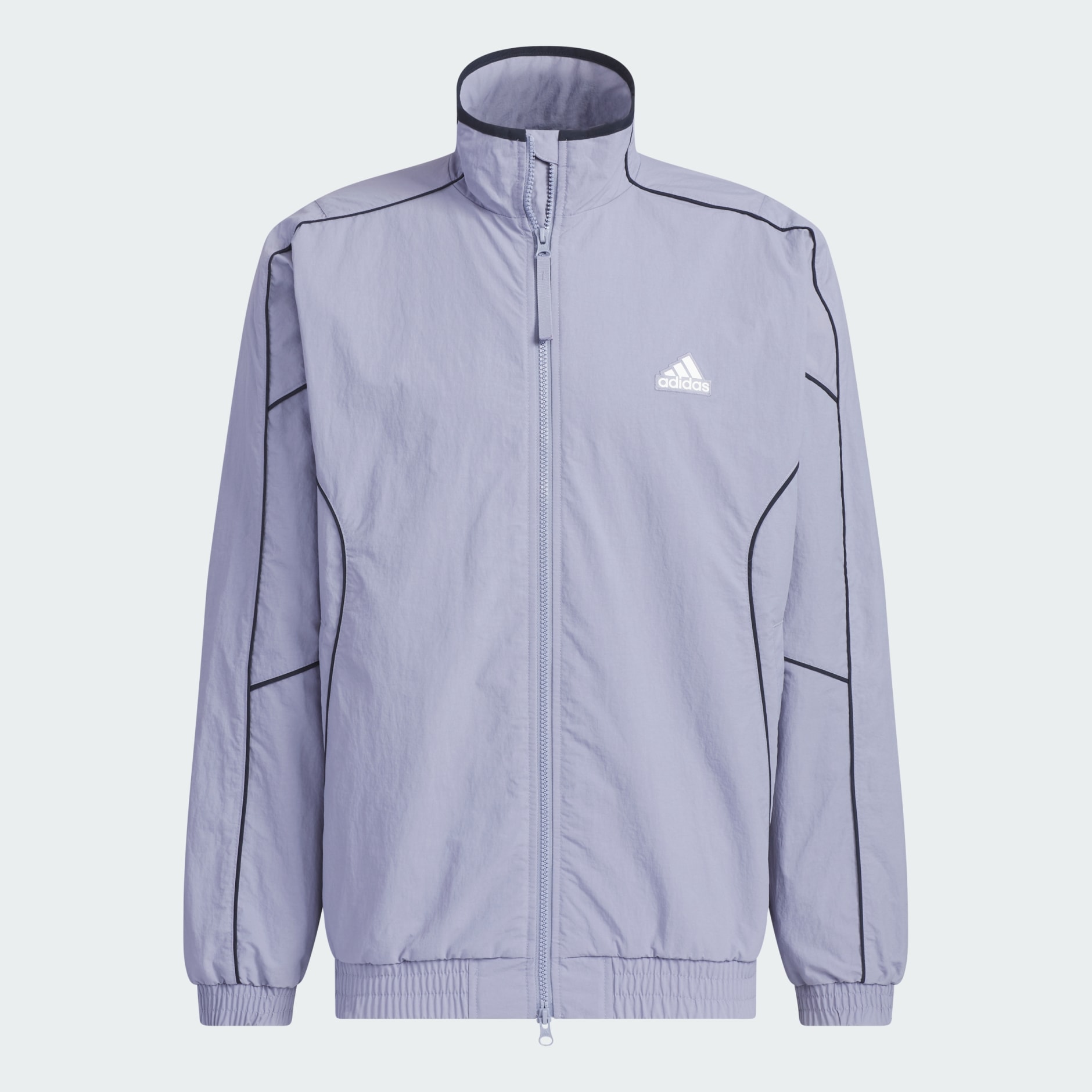 Wording Loose Fit Wrinkled Nylon Woven Brushed Tricot Lined Jacket (Gender Neutral)