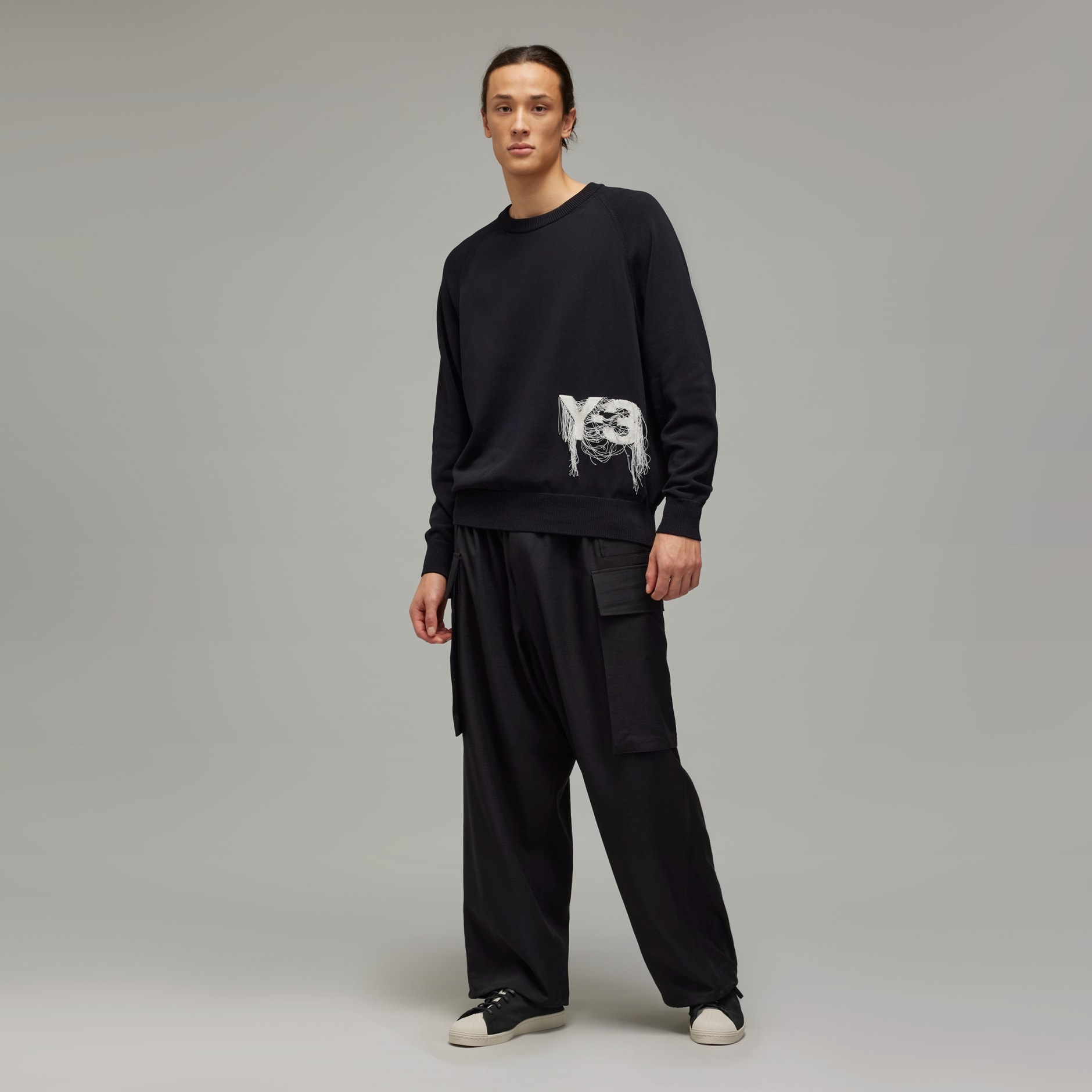 Y-3 Logo Knit Crew Sweatshirt