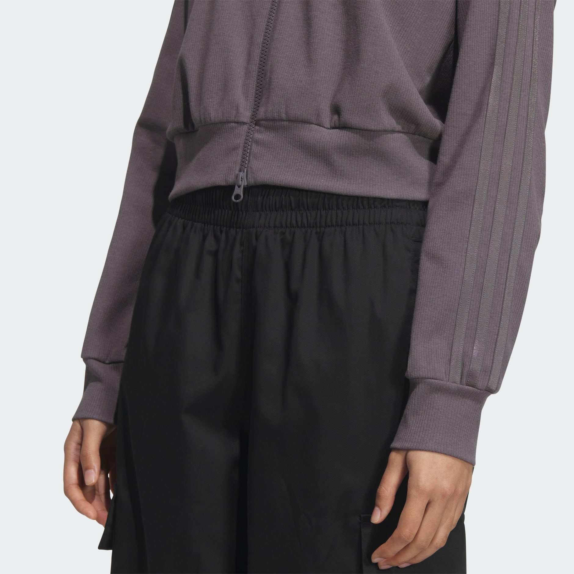 Ribbed Collar Full-Zip Track Top