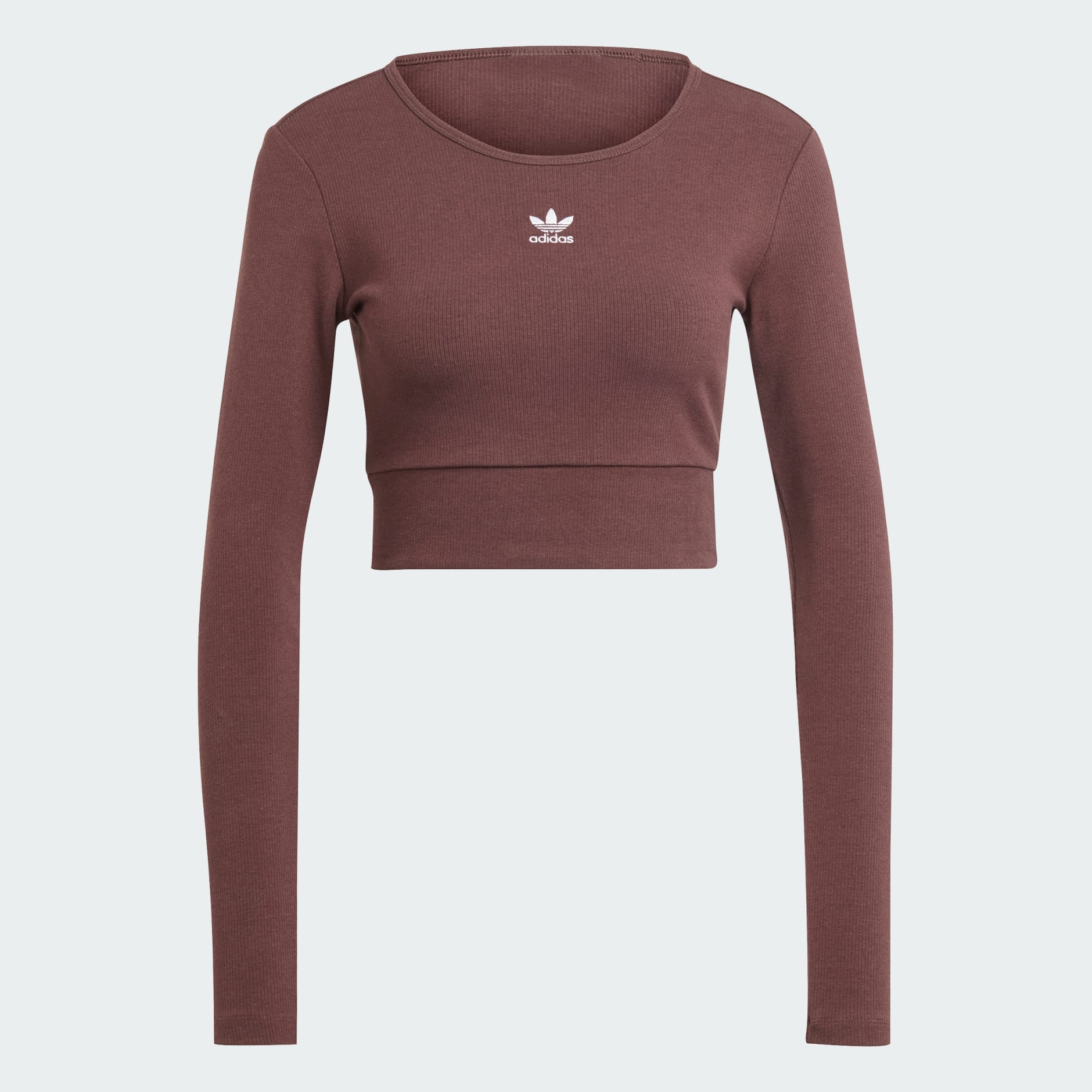 Clothing Essentials Rib Long Sleeve Tee Brown adidas Israel