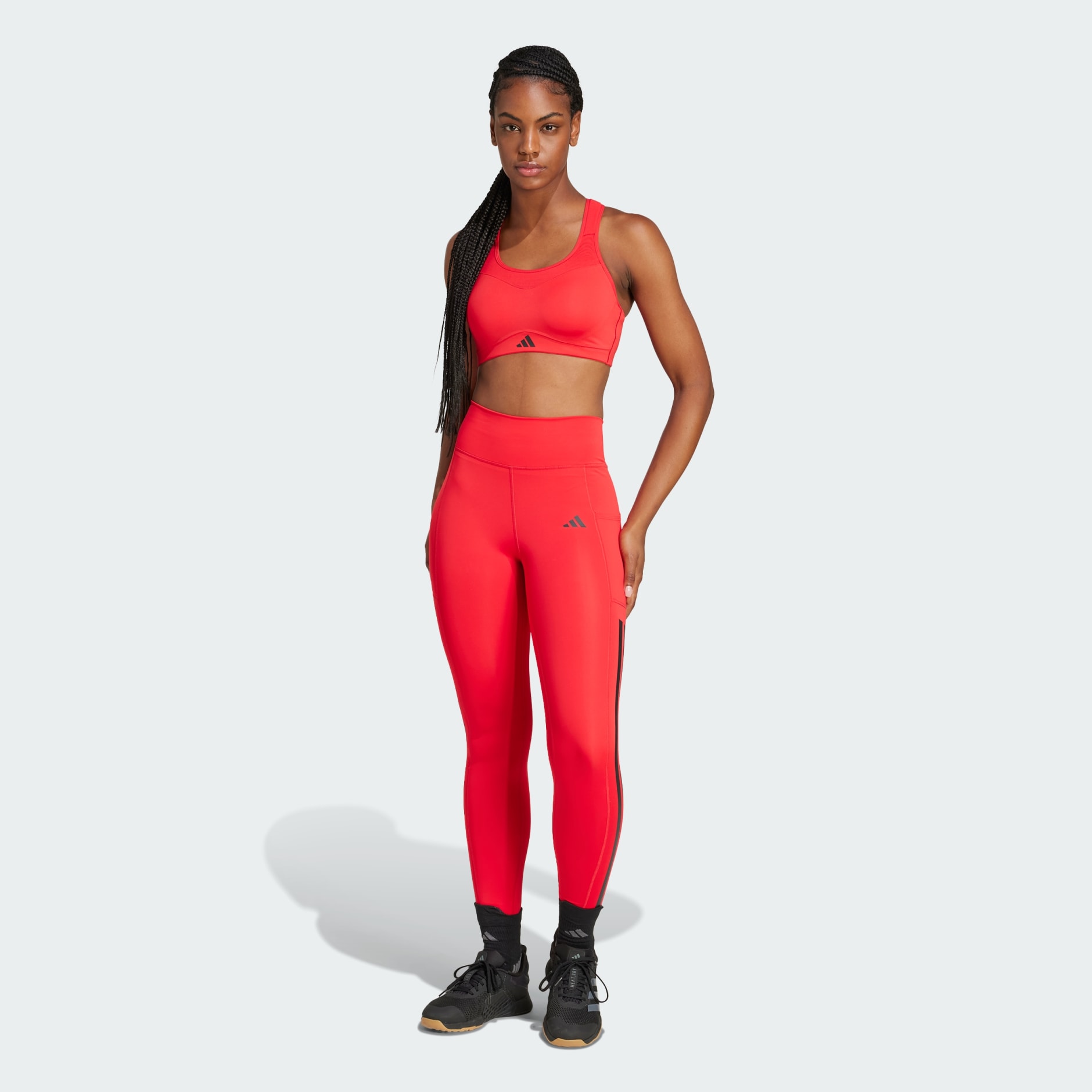 Optim&eacute; 3-Stripes Full-Length Leggings