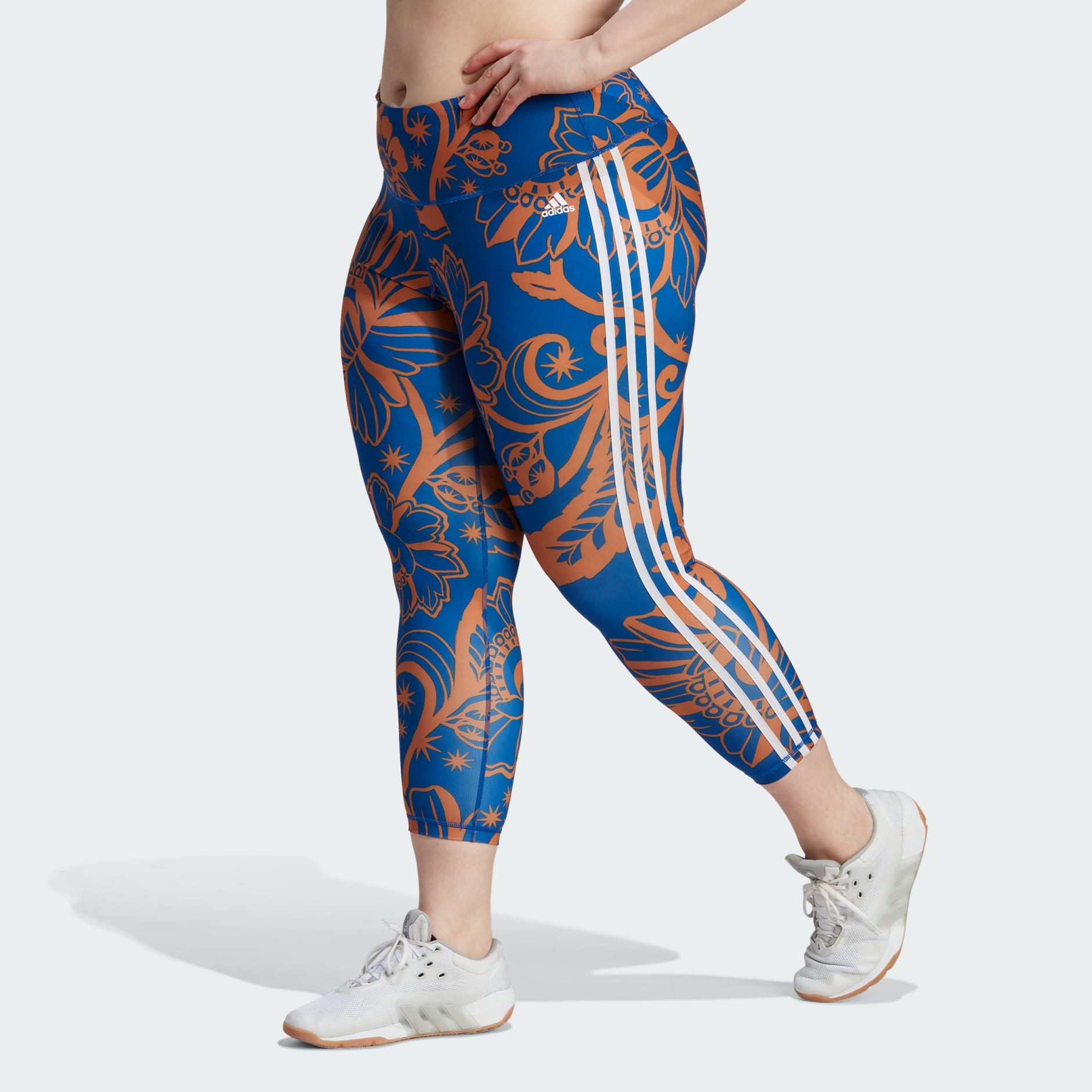 Women's Clothing - adidas x FARM Rio 7/8 Leggings (Plus Size) - Blue