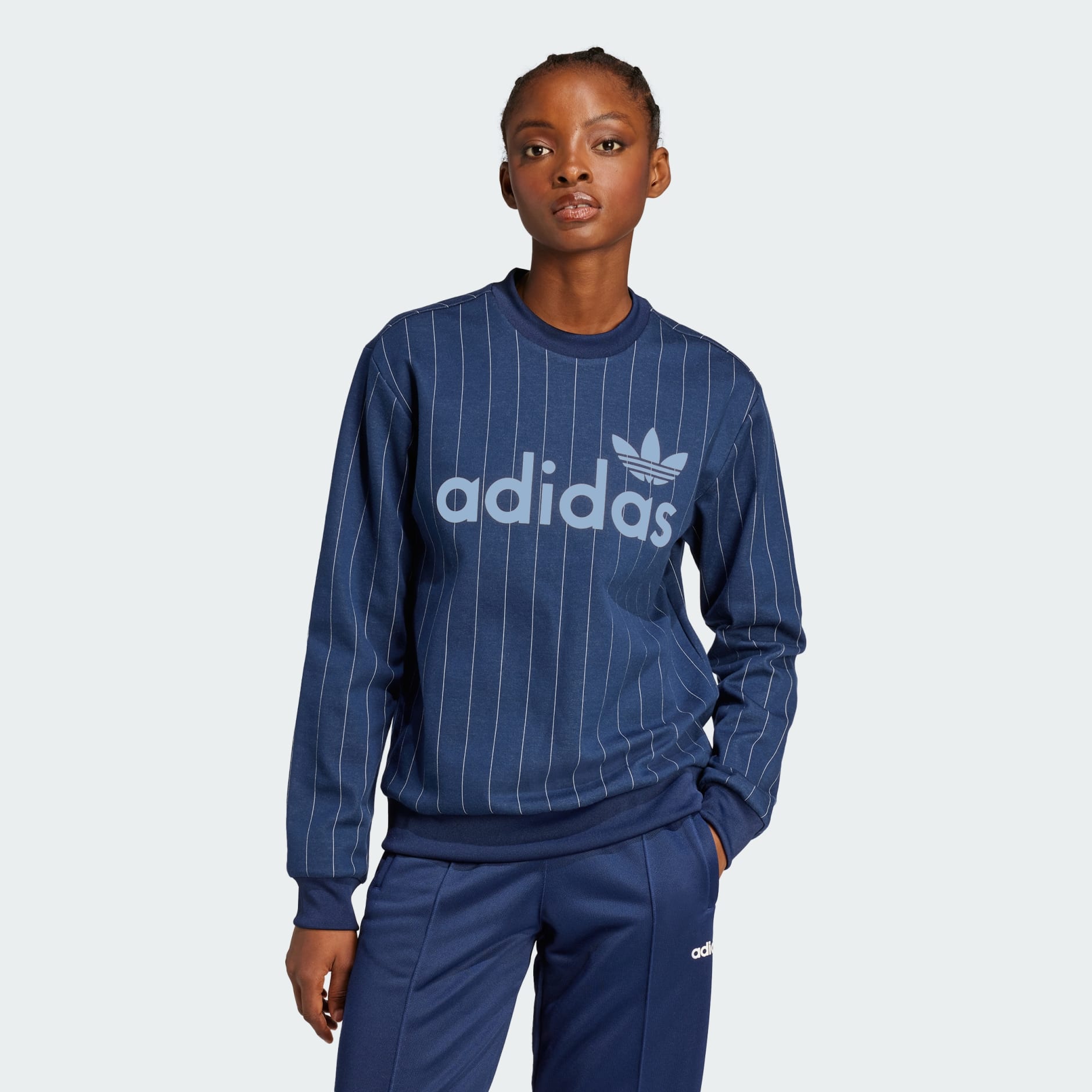 Pinstripe Graphic Sweatshirt
