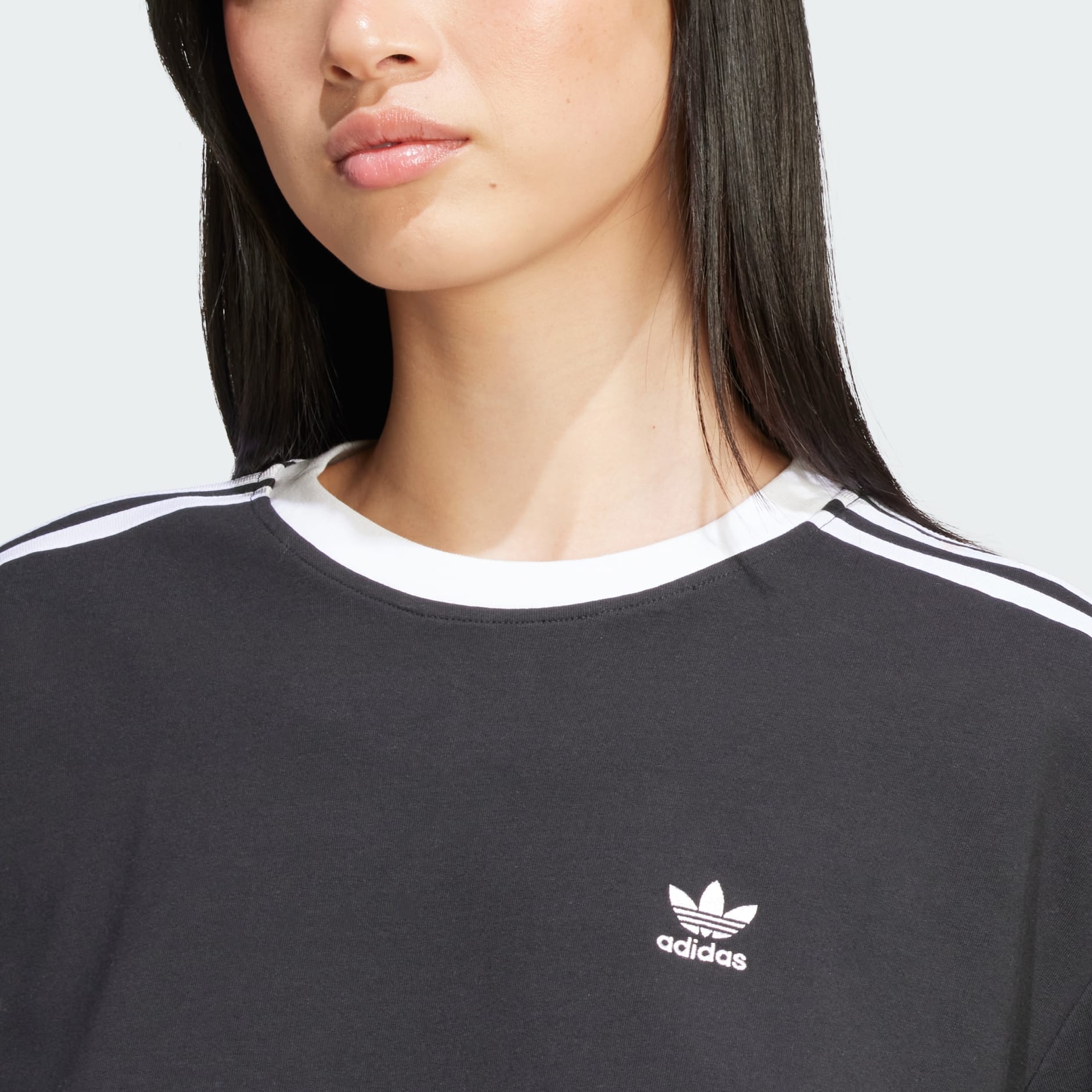 adidas Adicolor 3-Stripes Loose Crop Tee - Black | adidas TZ