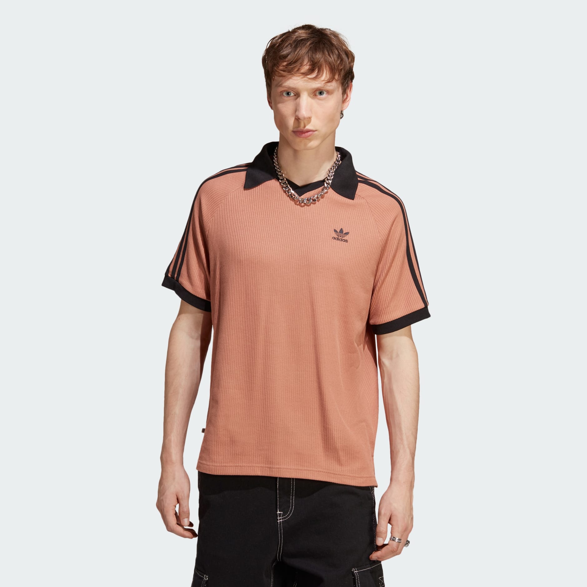 adidas Adicolor Classics Waffle Polo Shirt - Brown | adidas KW