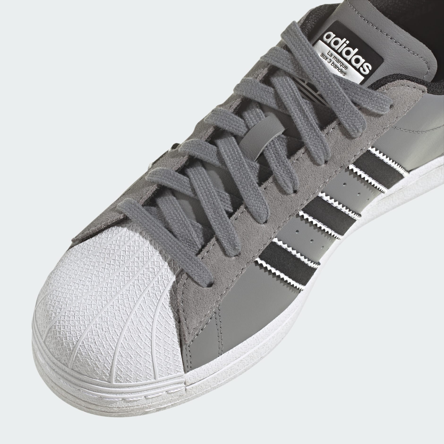 Adidas superstar grey and white hotsell