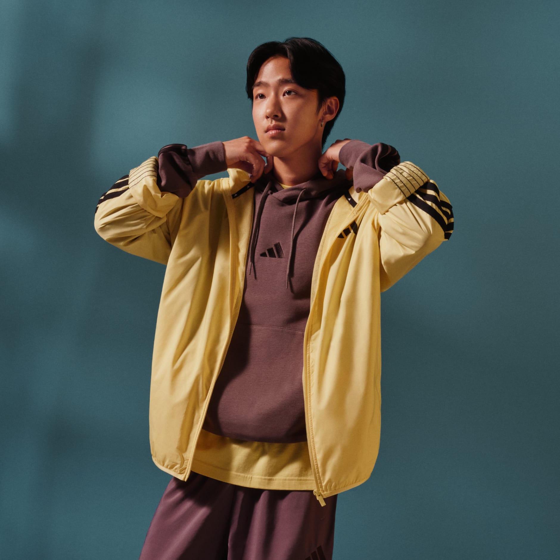 Clothing - Essentials 3-Stripes Windbreaker - Yellow | adidas Oman