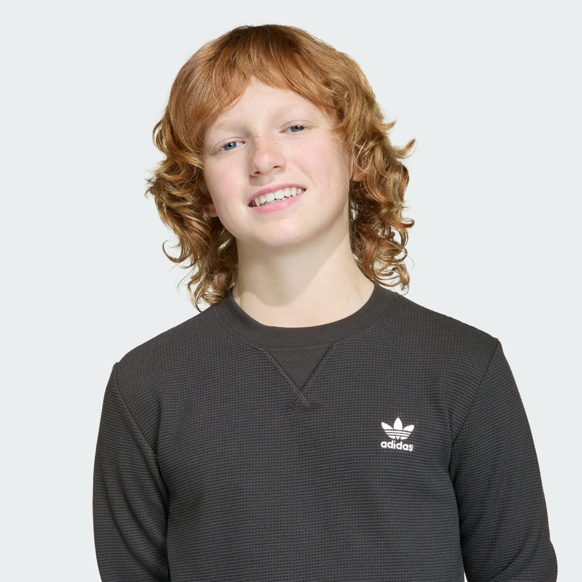 BLUZĂ CU M&Icirc;NECĂ LUNGĂ REGULAR WAFFLE