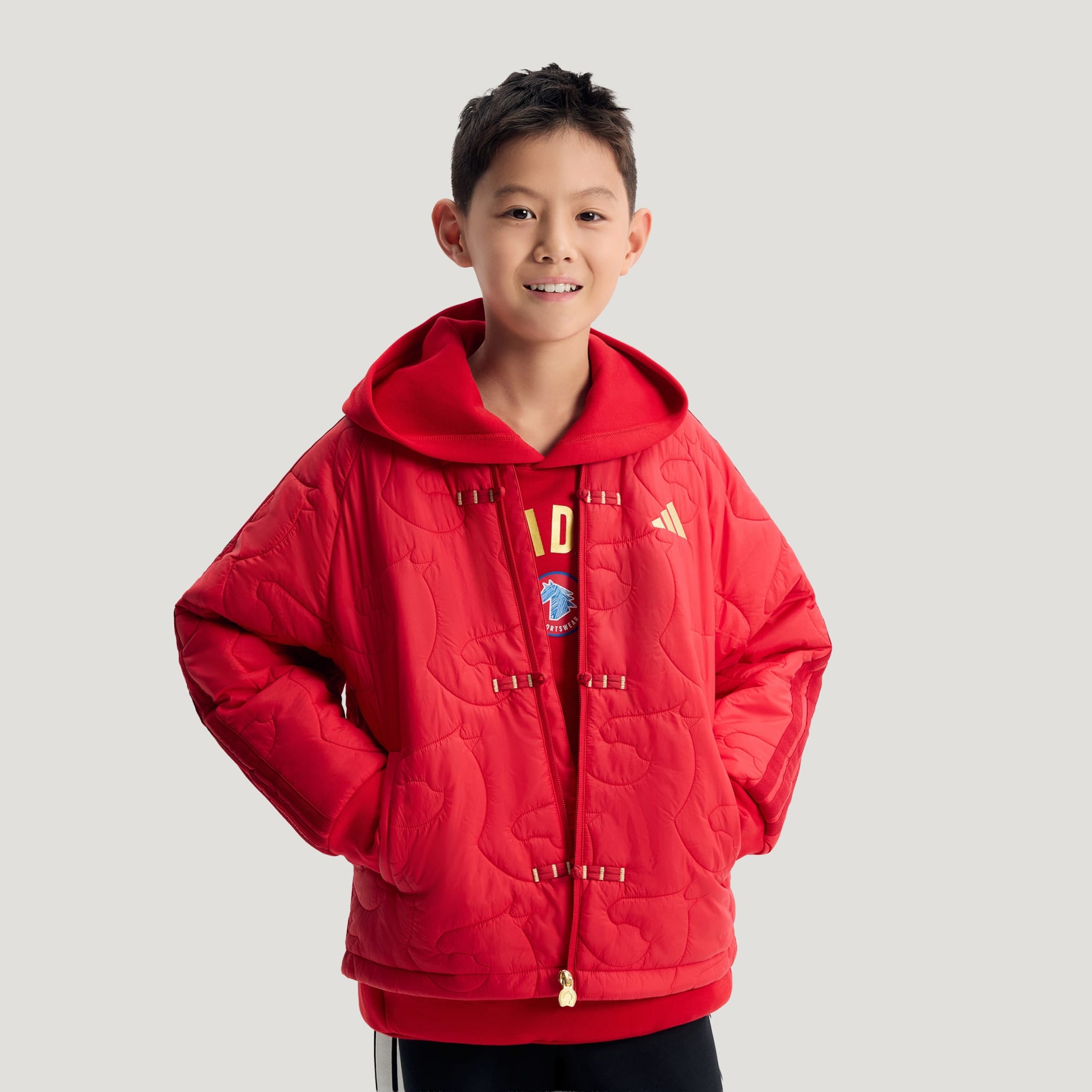 SPORTSWEAR Junior Boys 3 Stripes Quilted Padding Jacket