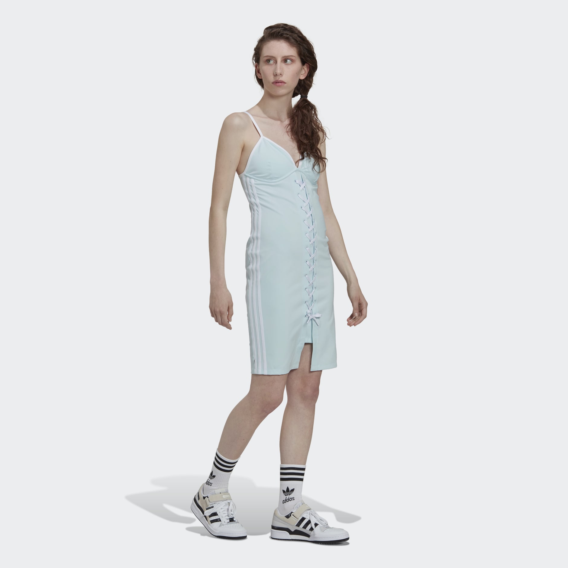Clothing - Always Original Laced Strap Dress - Blue | adidas South Africa