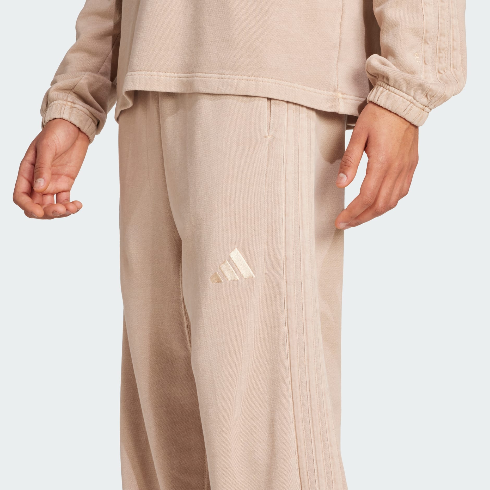 Pantaloni cu croială lejeră ALL SZN din bumbac flaușat prespălat