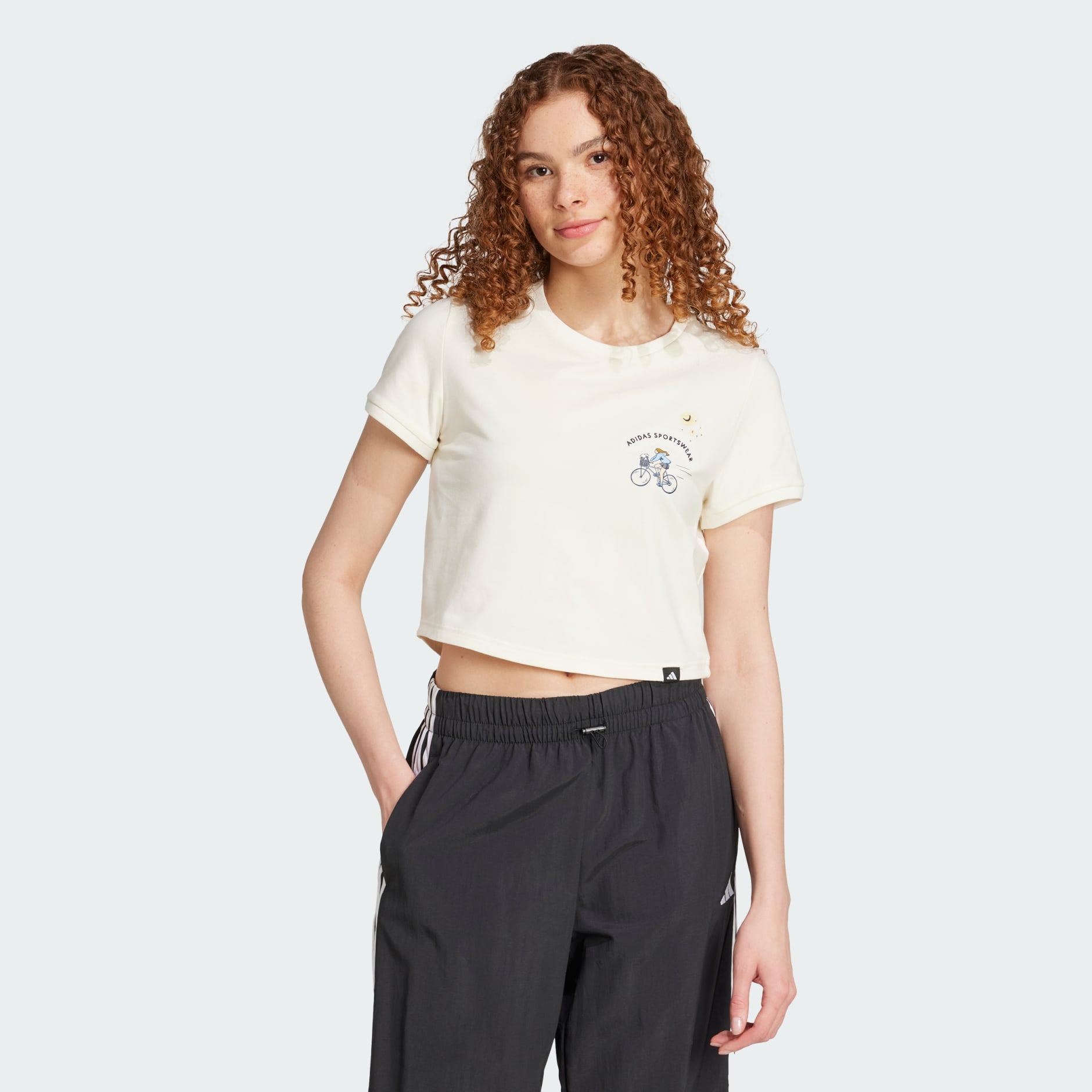 Codes Doodle Bike Graphic Crop Tee