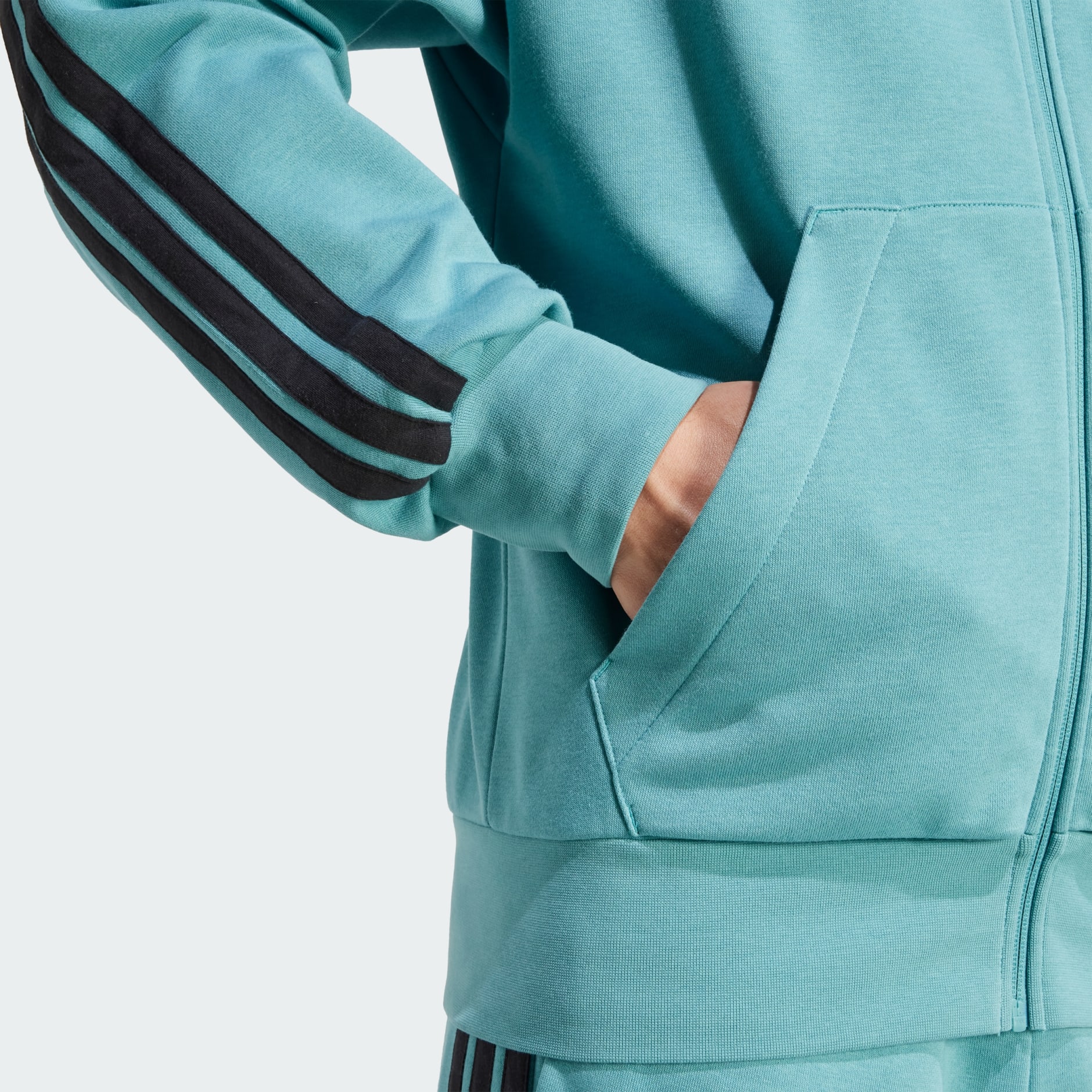 Majica s kapuljačom od francuskog frotira s patentnim zatvaračem i tri pruge Essentials