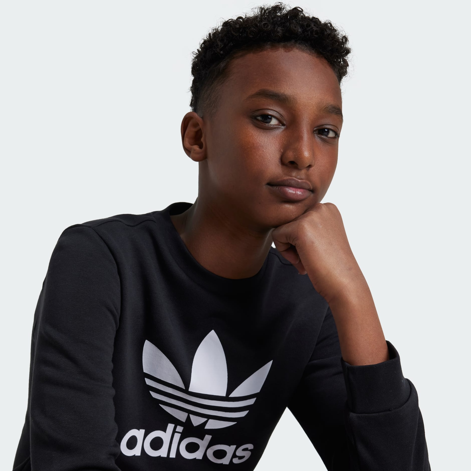 adidas Trefoil Crew Sweatshirt Kids Black adidas TZ