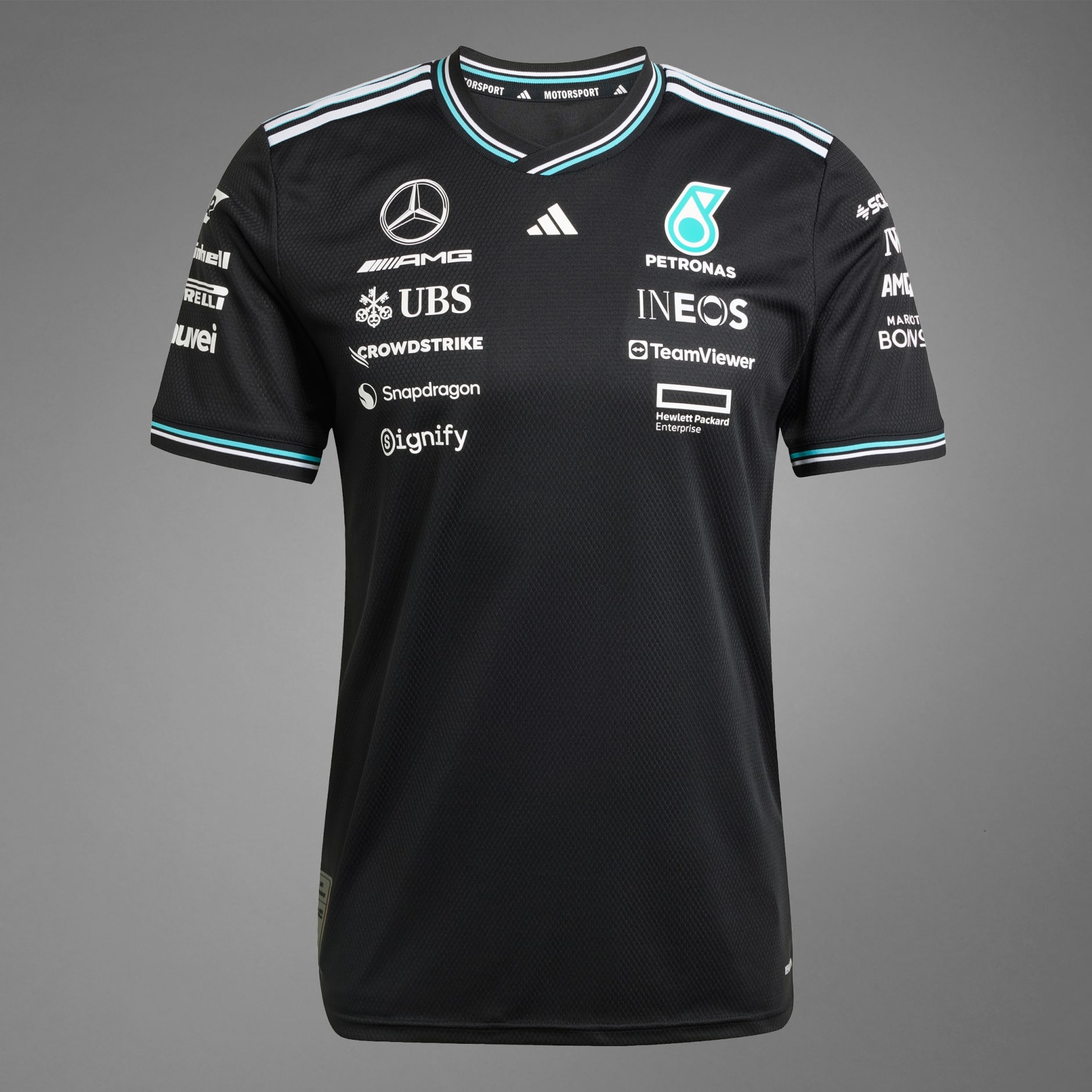adidas★Mercedes - AMG Petronas F1 チームDNA Tシャツワンピ mens-adidas-black-mercedes-amg