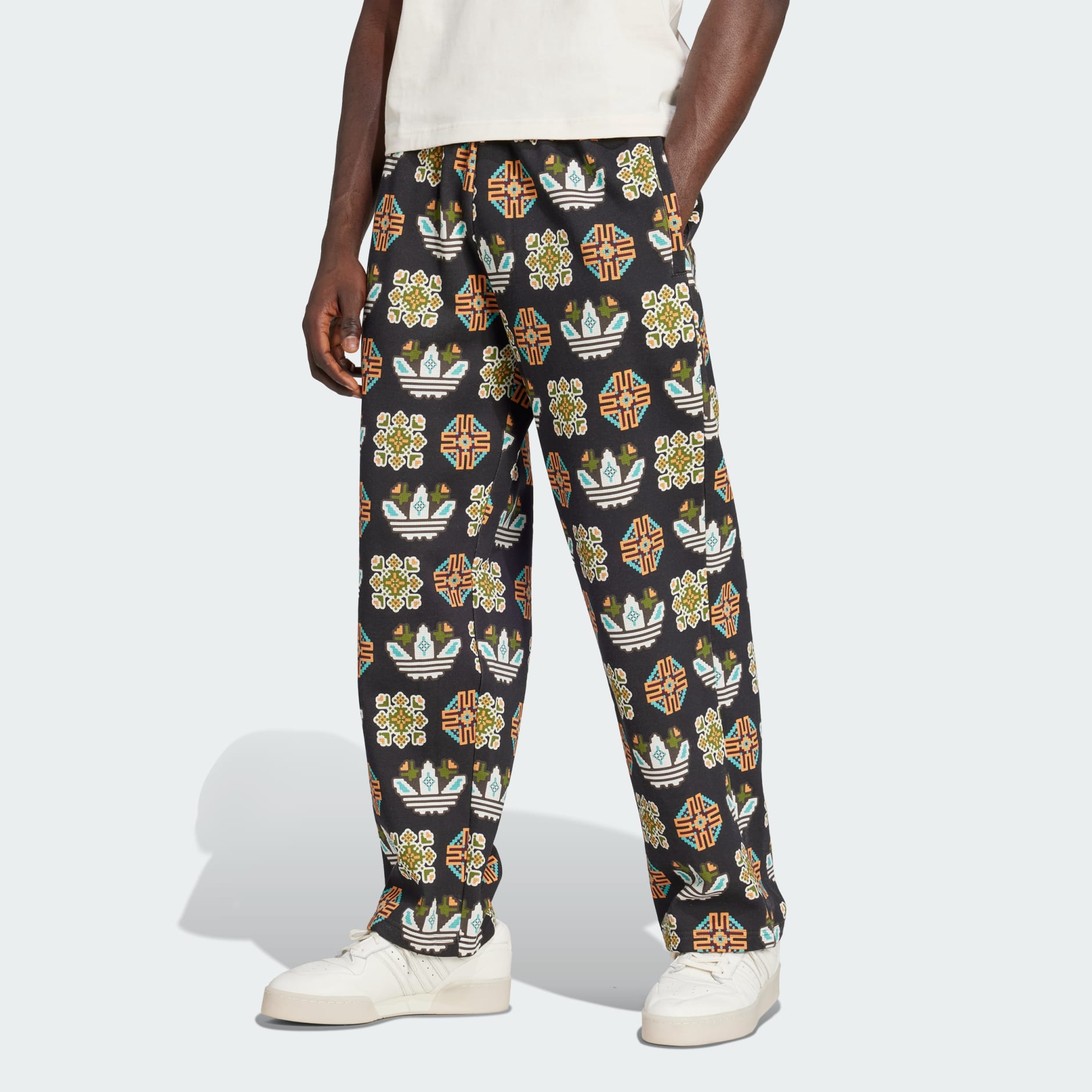 Tile Allover Print Loose Sweat Pants