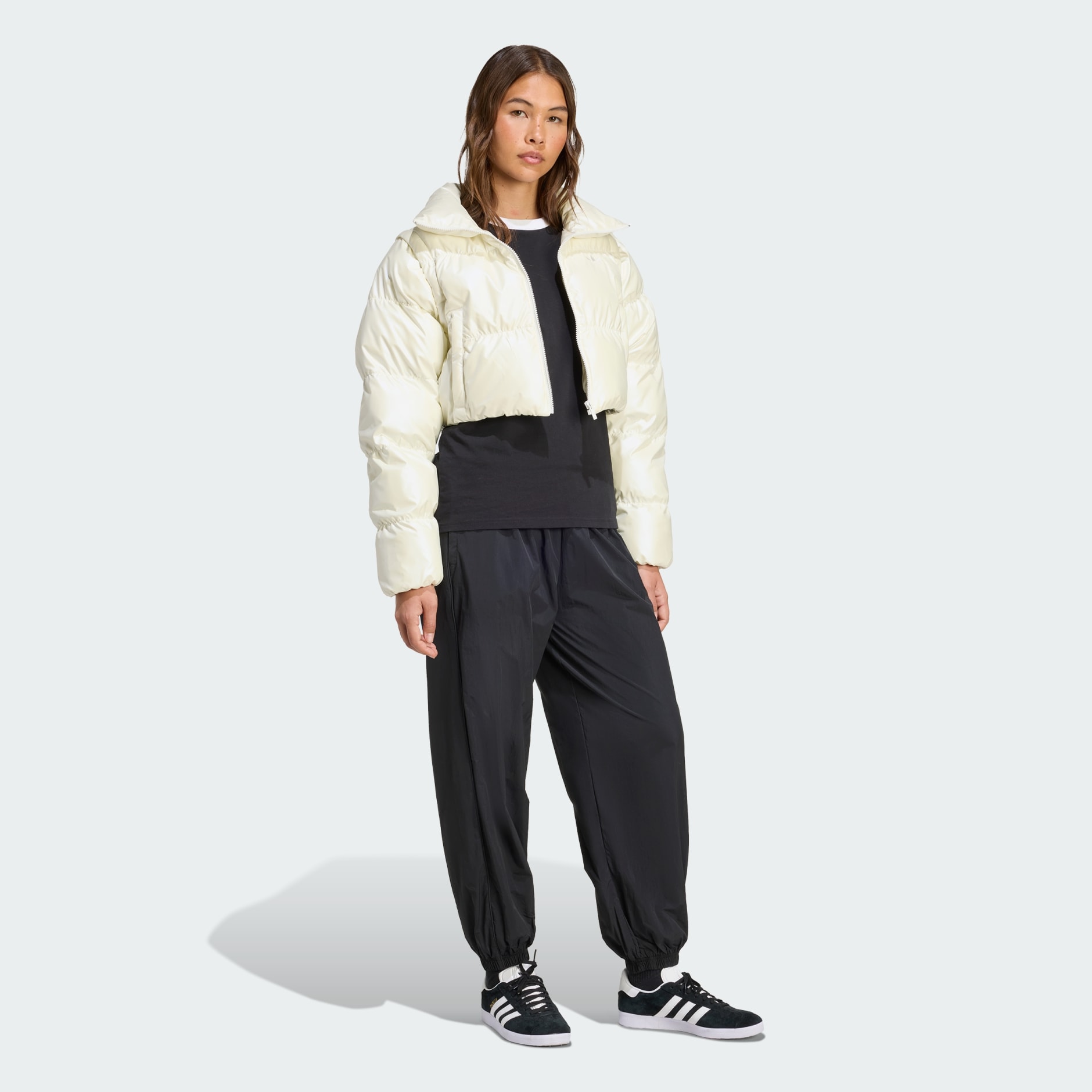 Essentials Glossy 2-In-1 Cropped Puffer