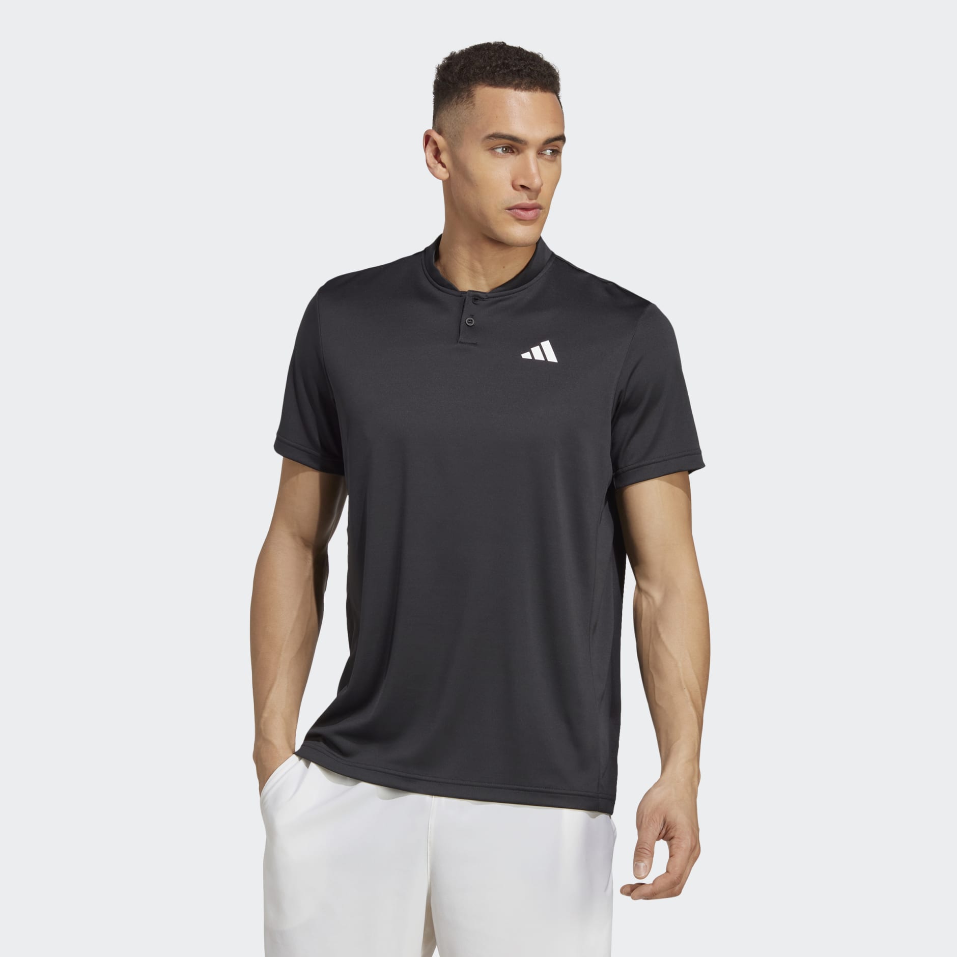 Clothing - Club Tennis Henley Shirt - Black | adidas South Africa