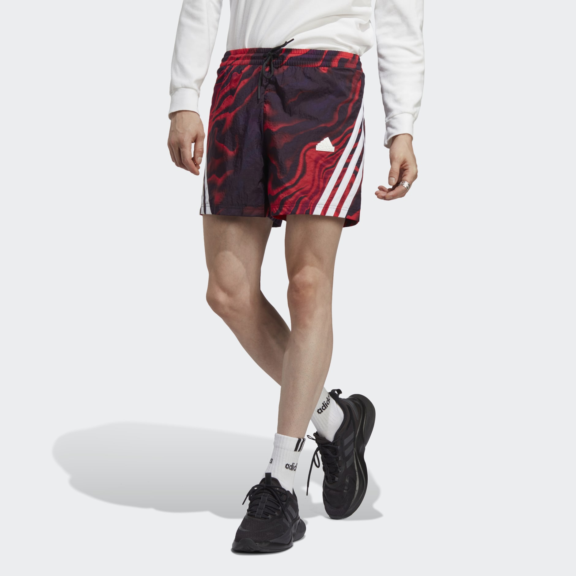 adidas Future Icons Allover Print Red | LK - adidas Shorts