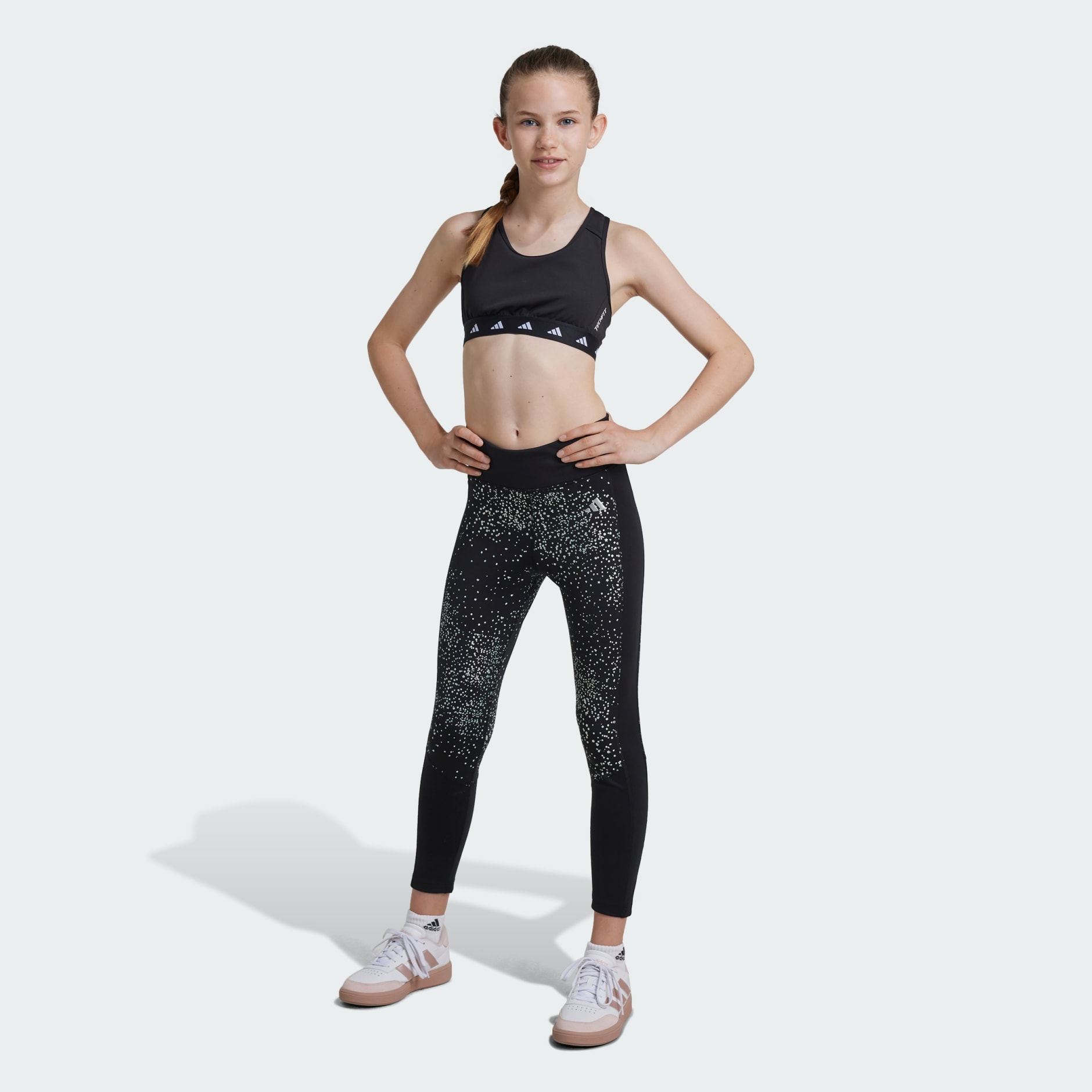 Kids Clothing Optime Glam 7 8 Leggings Kids Black adidas Bahrain