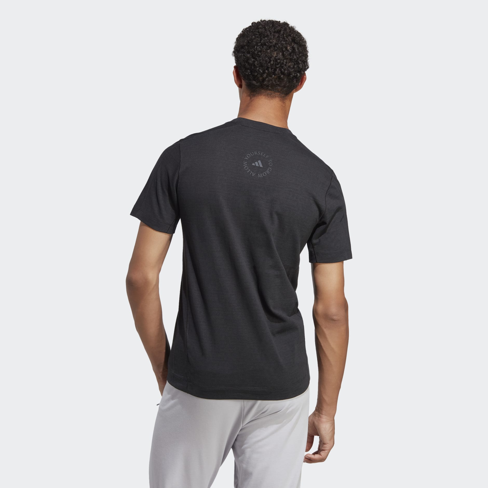 adidas Training Yoga studio cut out detail t-shirt in black