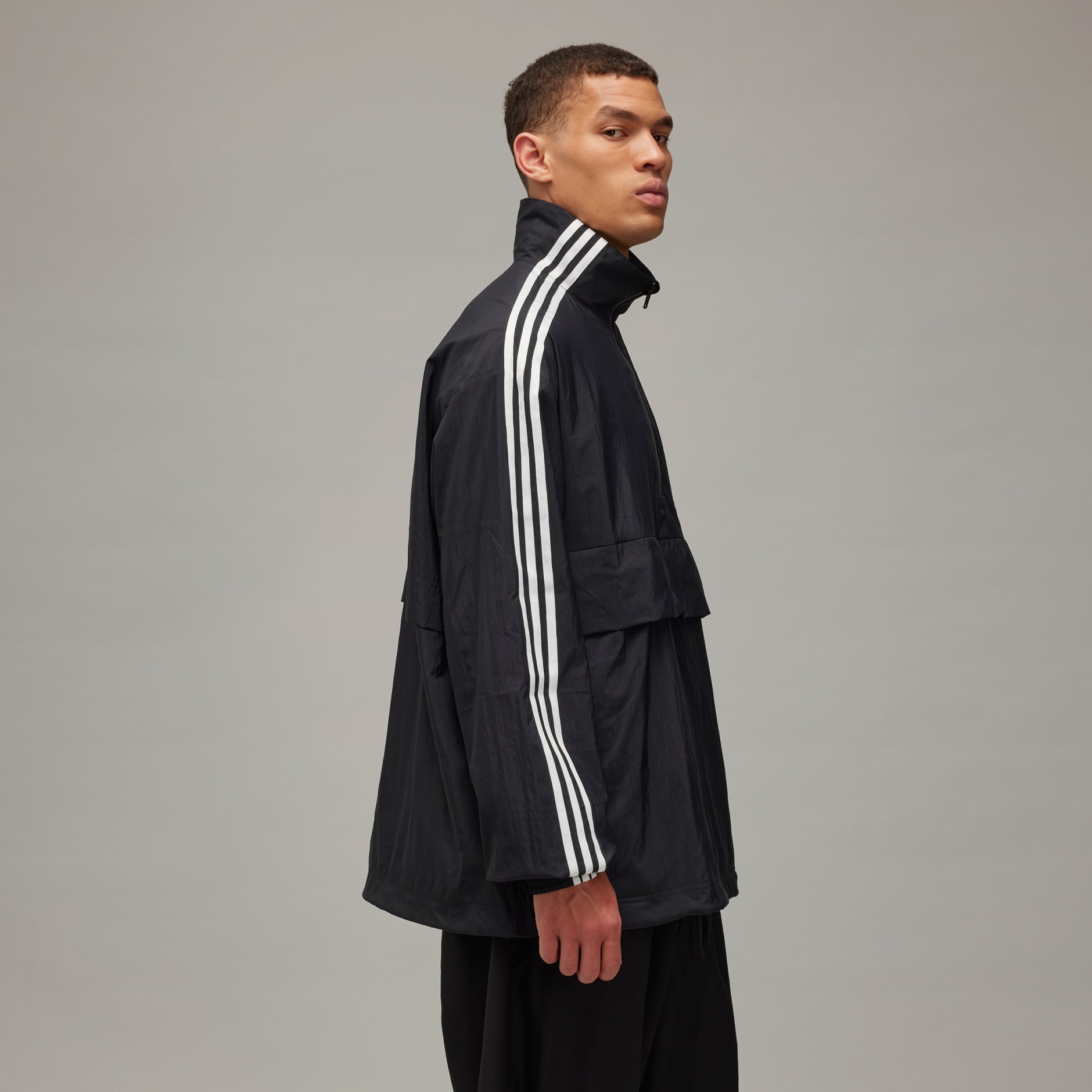 Adidas skateboarding 3 stripe jacket black on sale