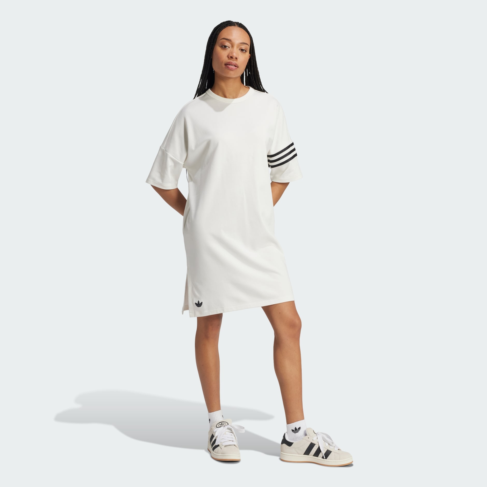 Adidas shops t shirt dress white