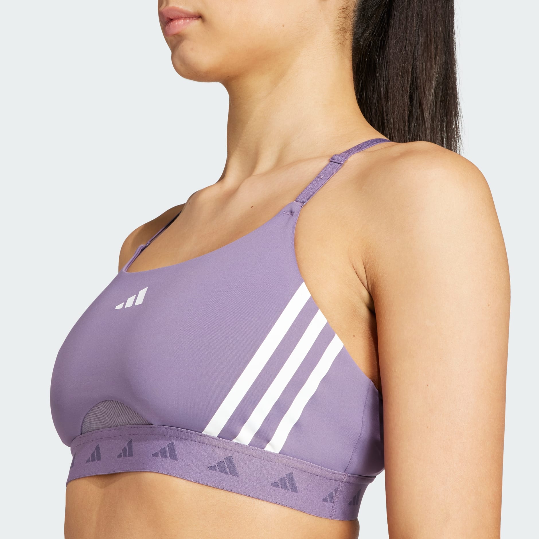 Adidas Women's Aeroreact 3-Stripes Low-Impact Sports Bra