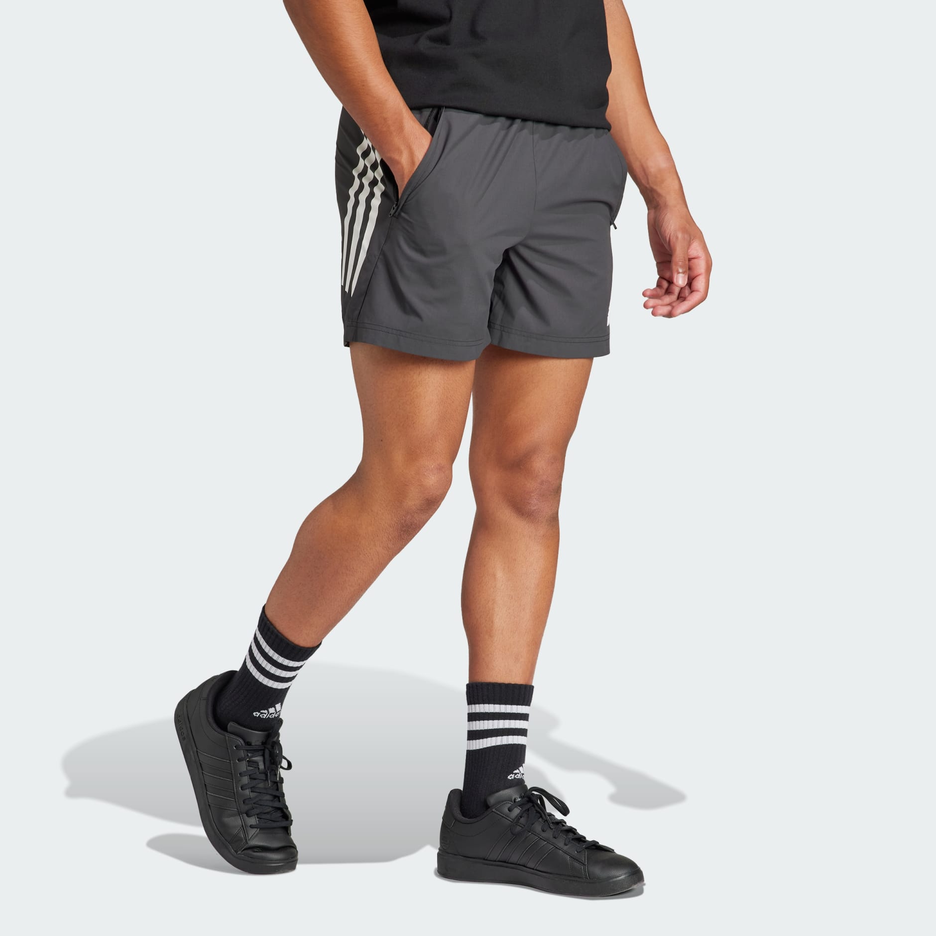 メンズショーツ新作【ADIDAS】Future Icon 3S Woven Shorts Clothing - Future Icons 3-Stripes Woven Shorts - Black