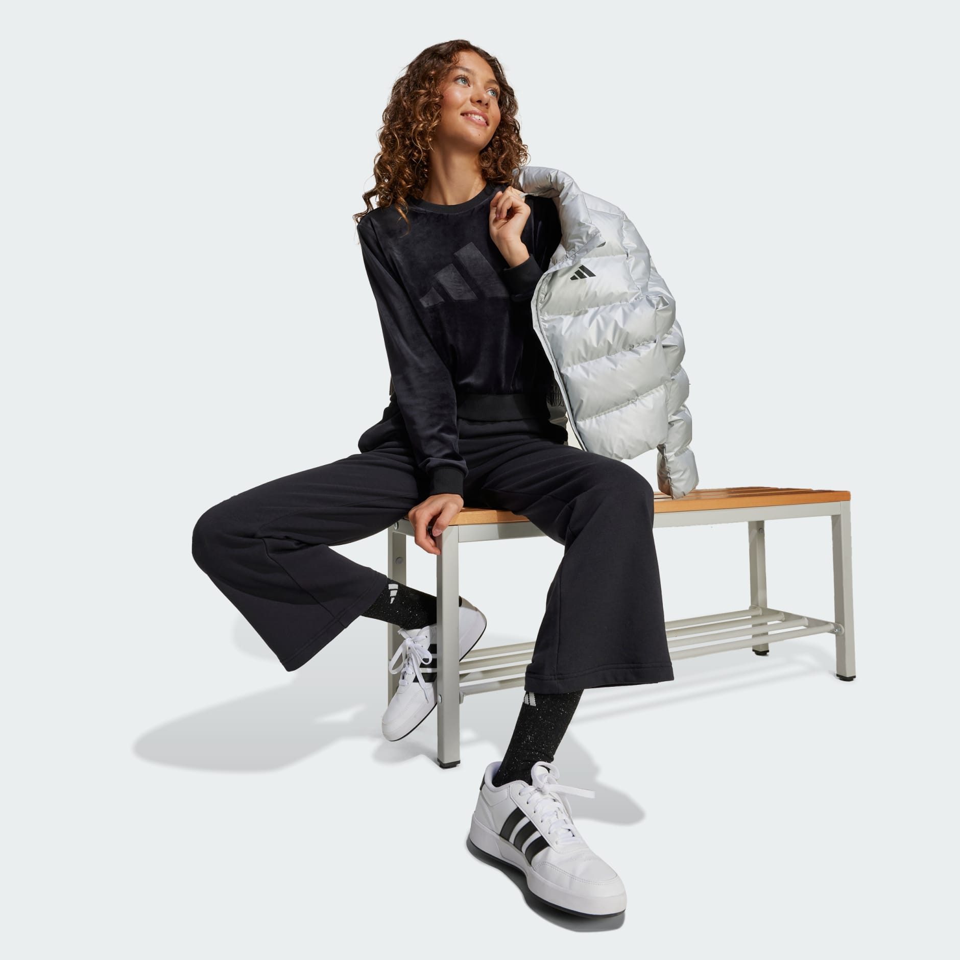 Girl Holiday Glam Cropped Sweatshirt