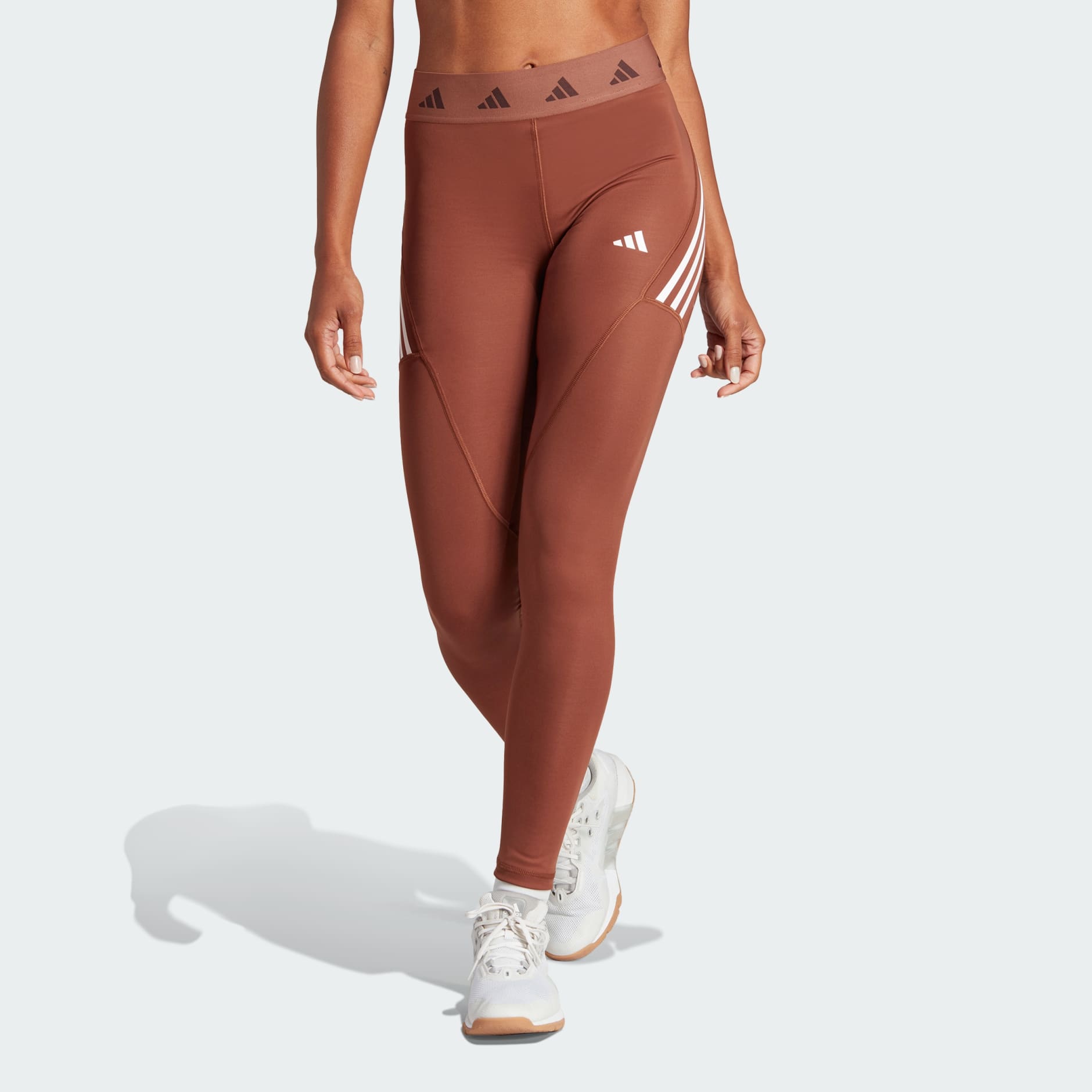 adidas Hyperglam Techfit Training 7/8 Leggings (Plus Size) - Brown