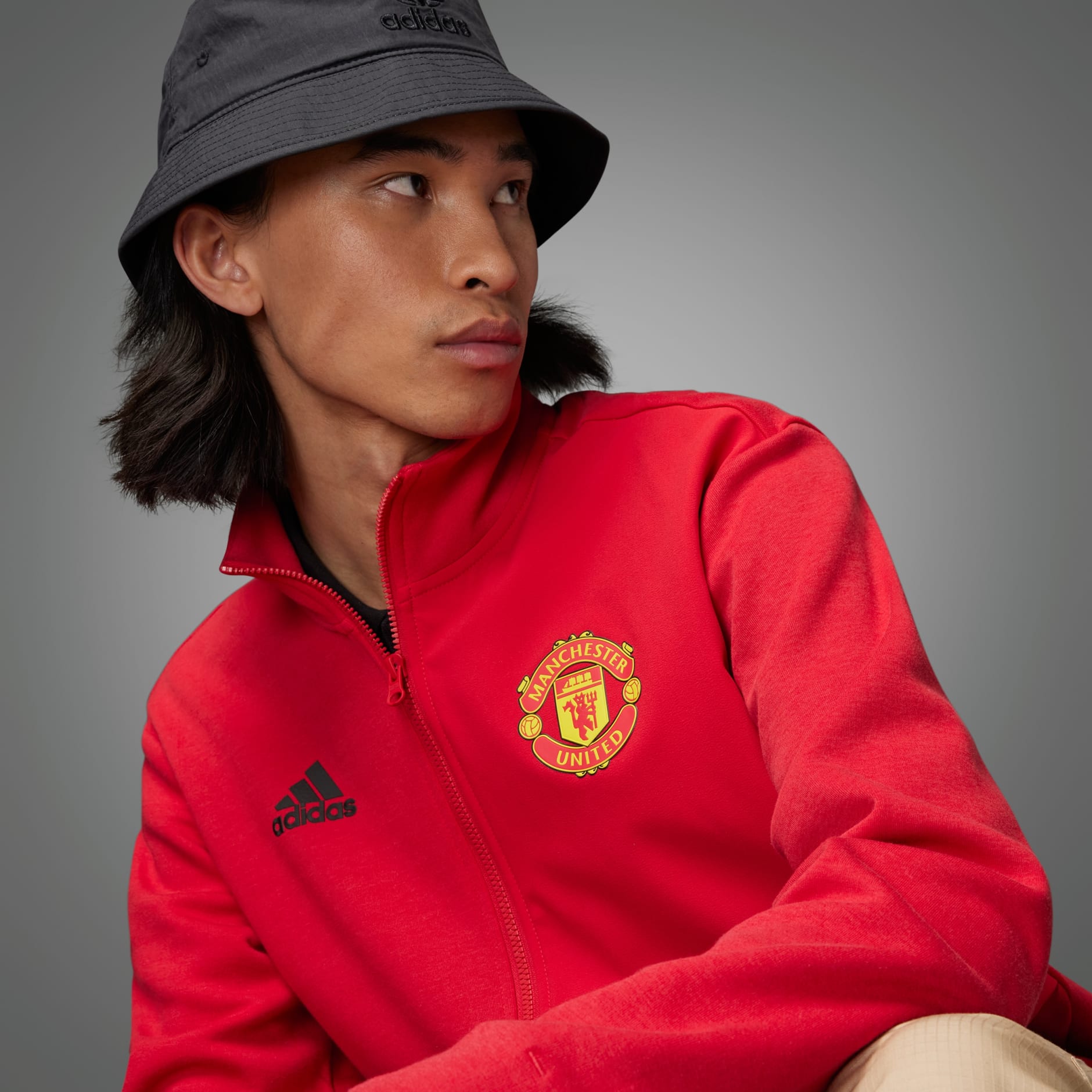 Clothing - Manchester United Anthem Jacket - Red | adidas South Africa