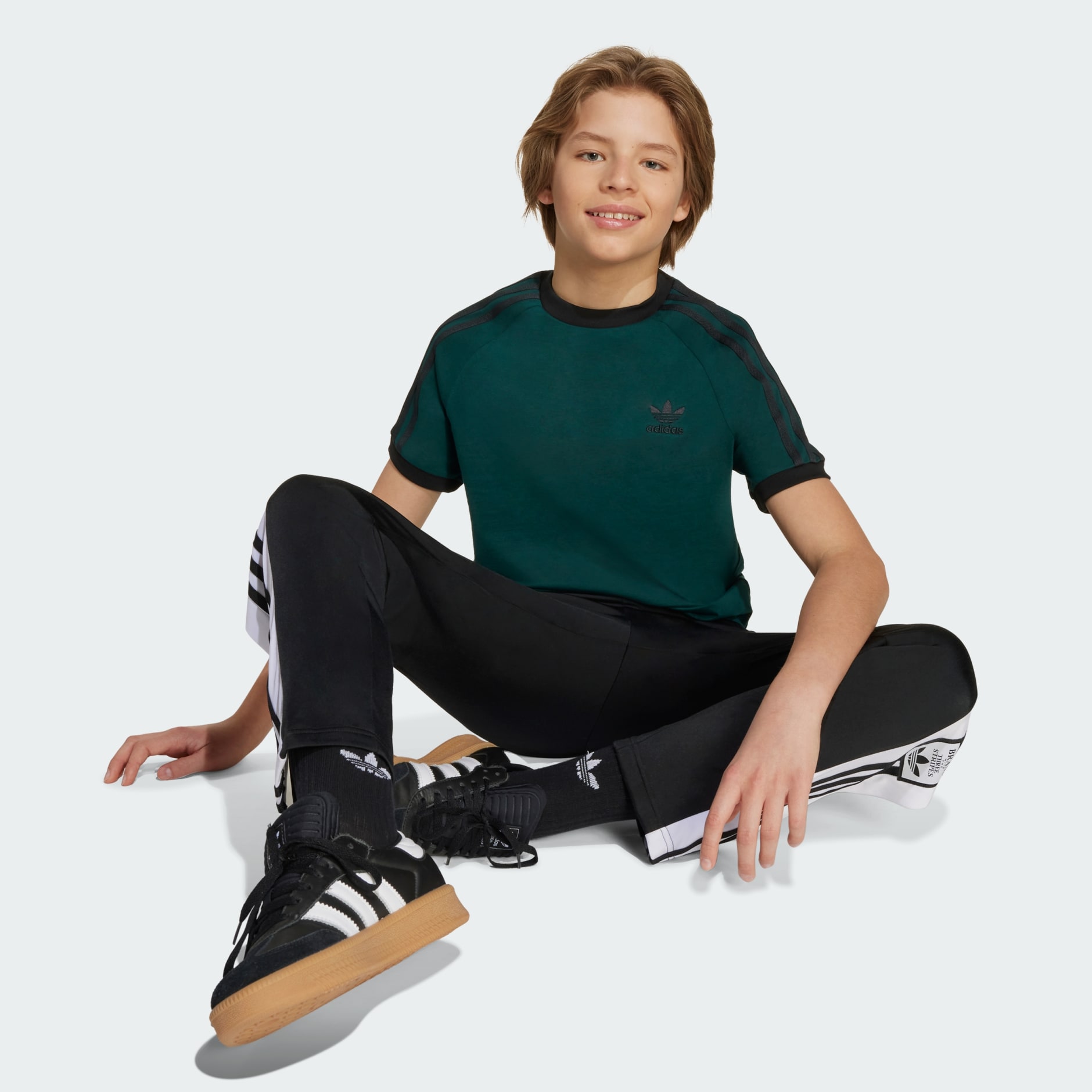 Tricou Adicolor cu 3 dungi pentru copii