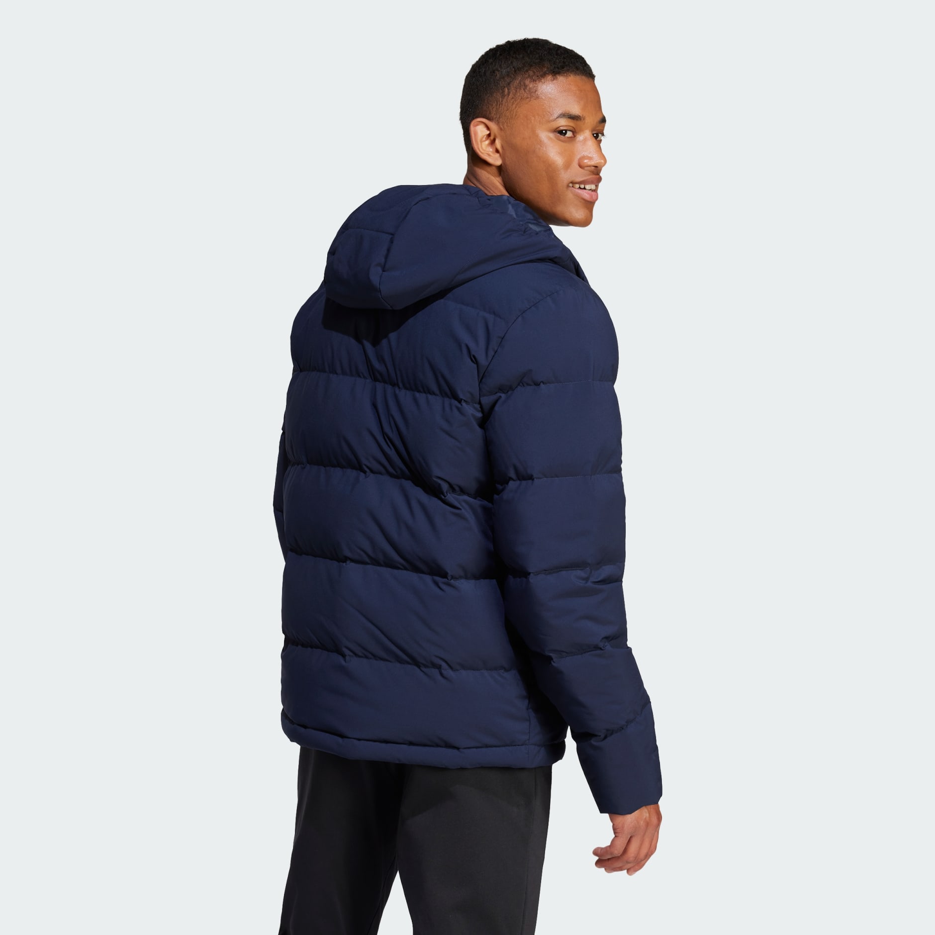 Clothing Helionic Hooded Down Jacket Blue adidas South Africa