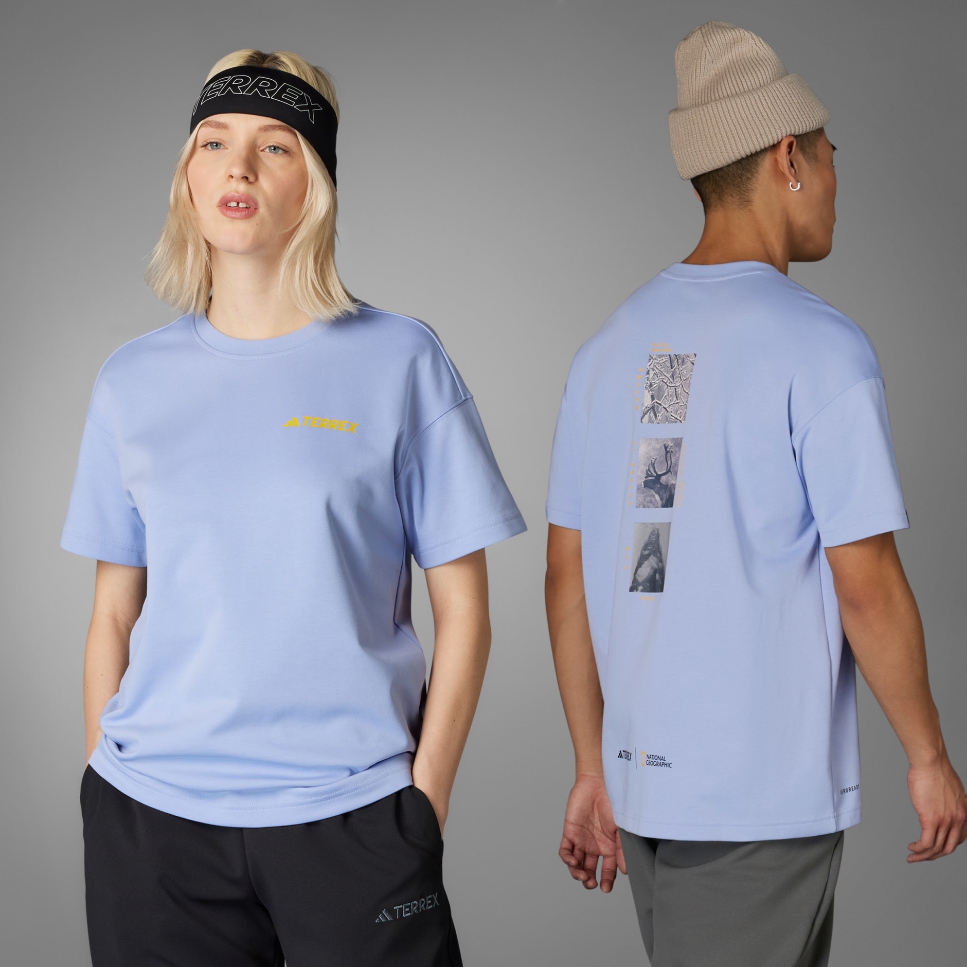 Clothing - ©National Geographic Graphics Short Sleeve Tee (Gender Neutral)  - Blue | adidas Oman