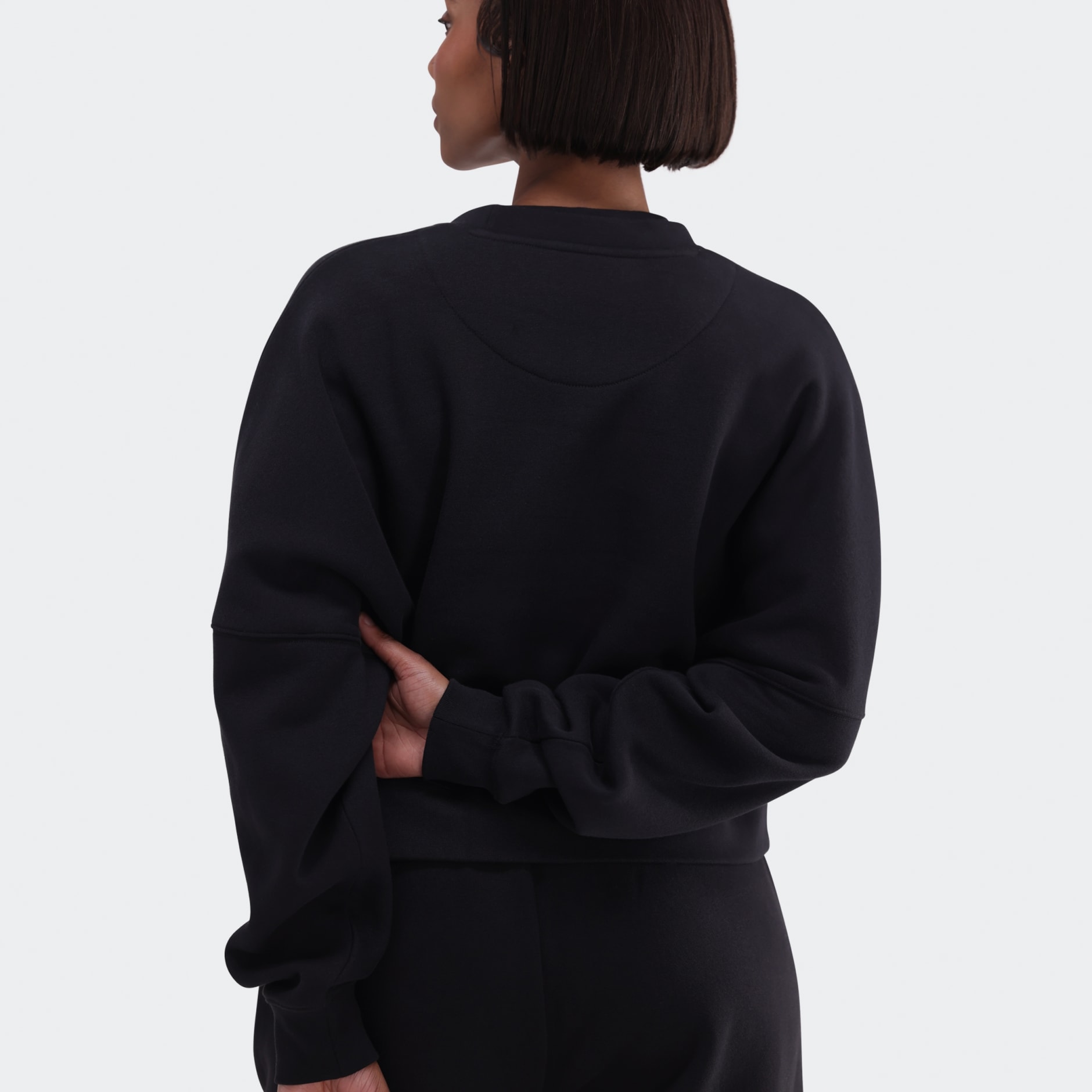 Essentials Fleece Long Oversized Crew Sweatshirt