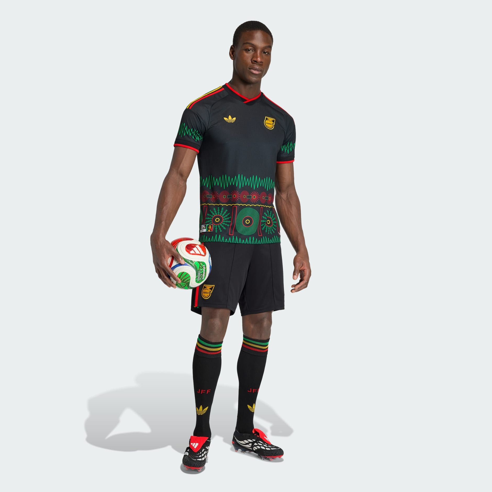 Pantaloni scurți Jamaica 26 x Bob Marley pentru meciuri &icirc;n deplasare