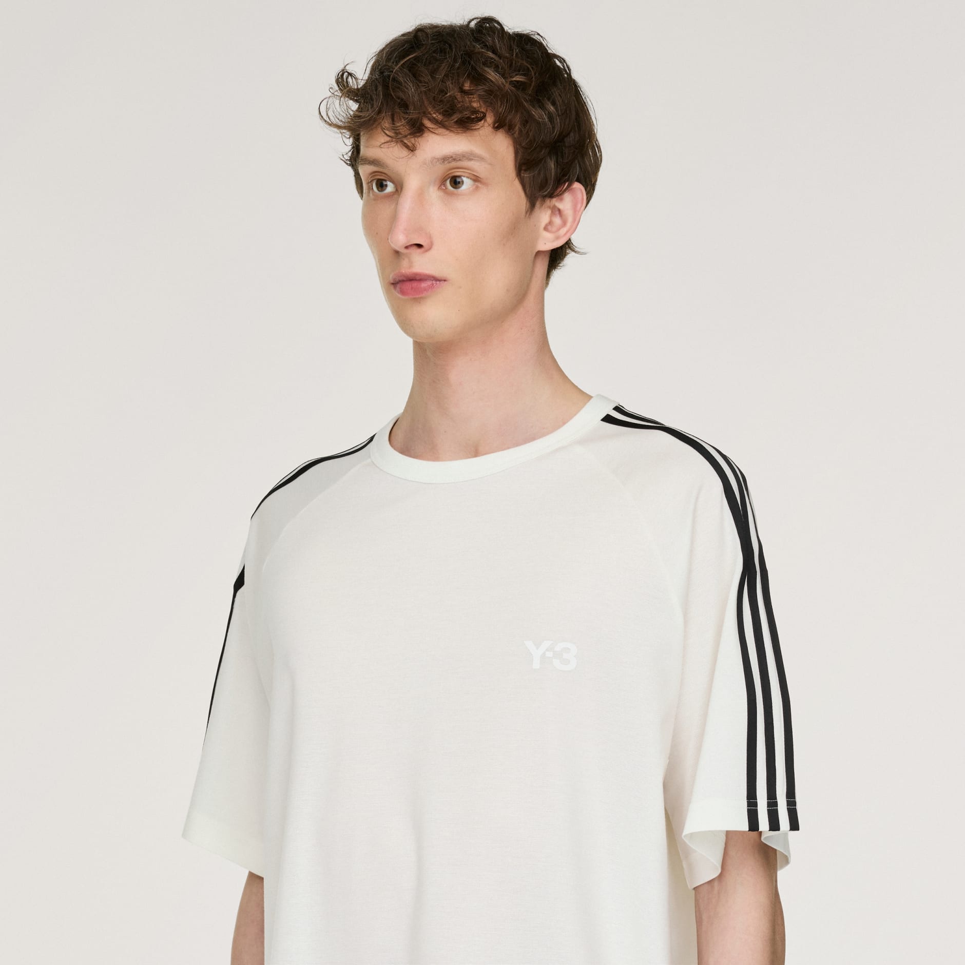 【Y-3】3-Stripes Short Sleeve T-Shirt White Clothing - Y-3 Short Sleeve Tee 3-Stripes - White | adidas Oman