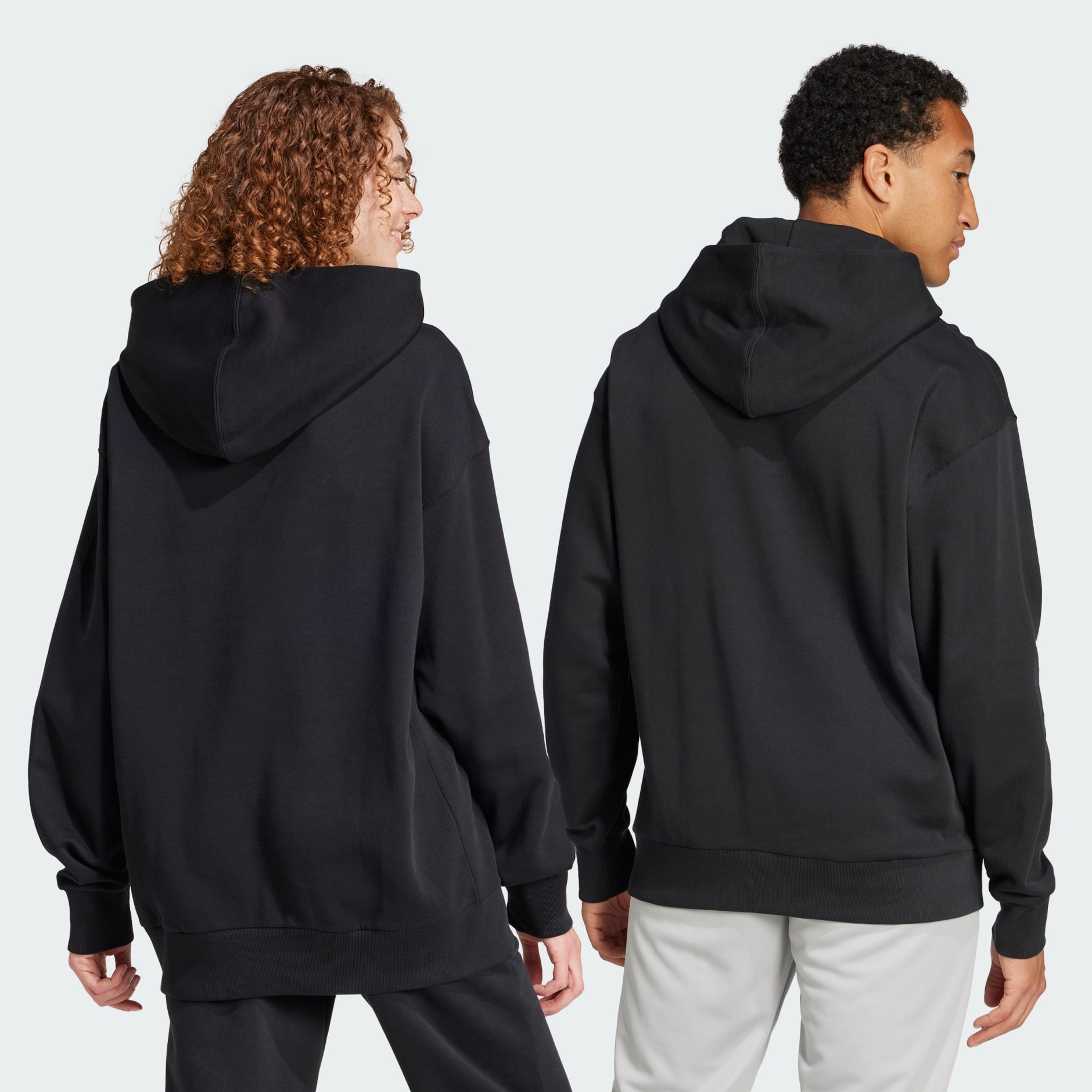 Clothing - Bloom Sky Print French Terry Hoodie - Black