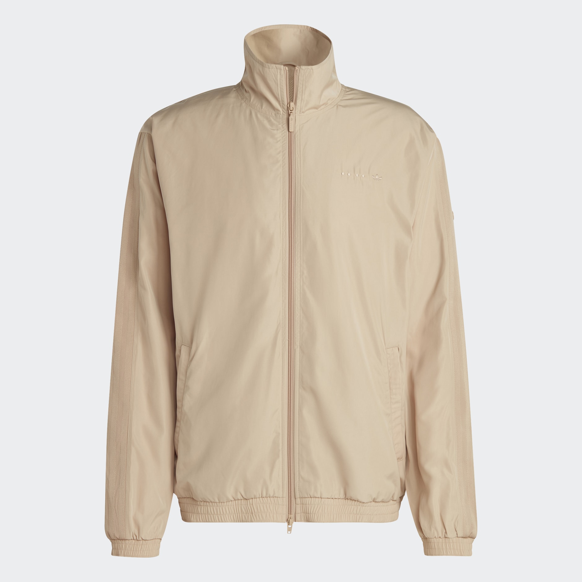 Adidas beige track jacket best sale