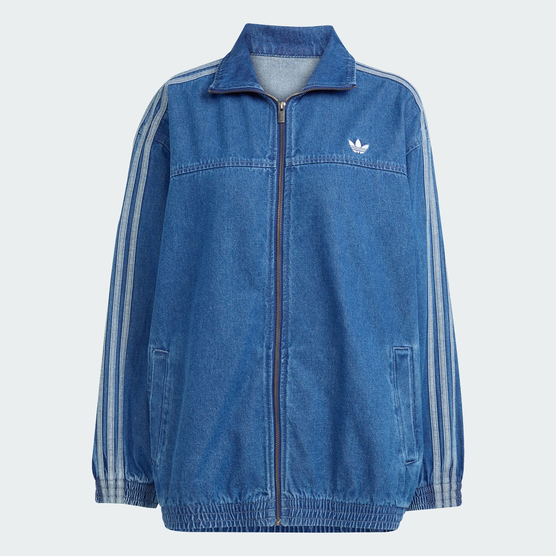 オーバーサイズ【adidas】デニム ジャケット ADICOLOR DENIM adidas Adicolor Denim Track Top - Blue | Free Shipping with