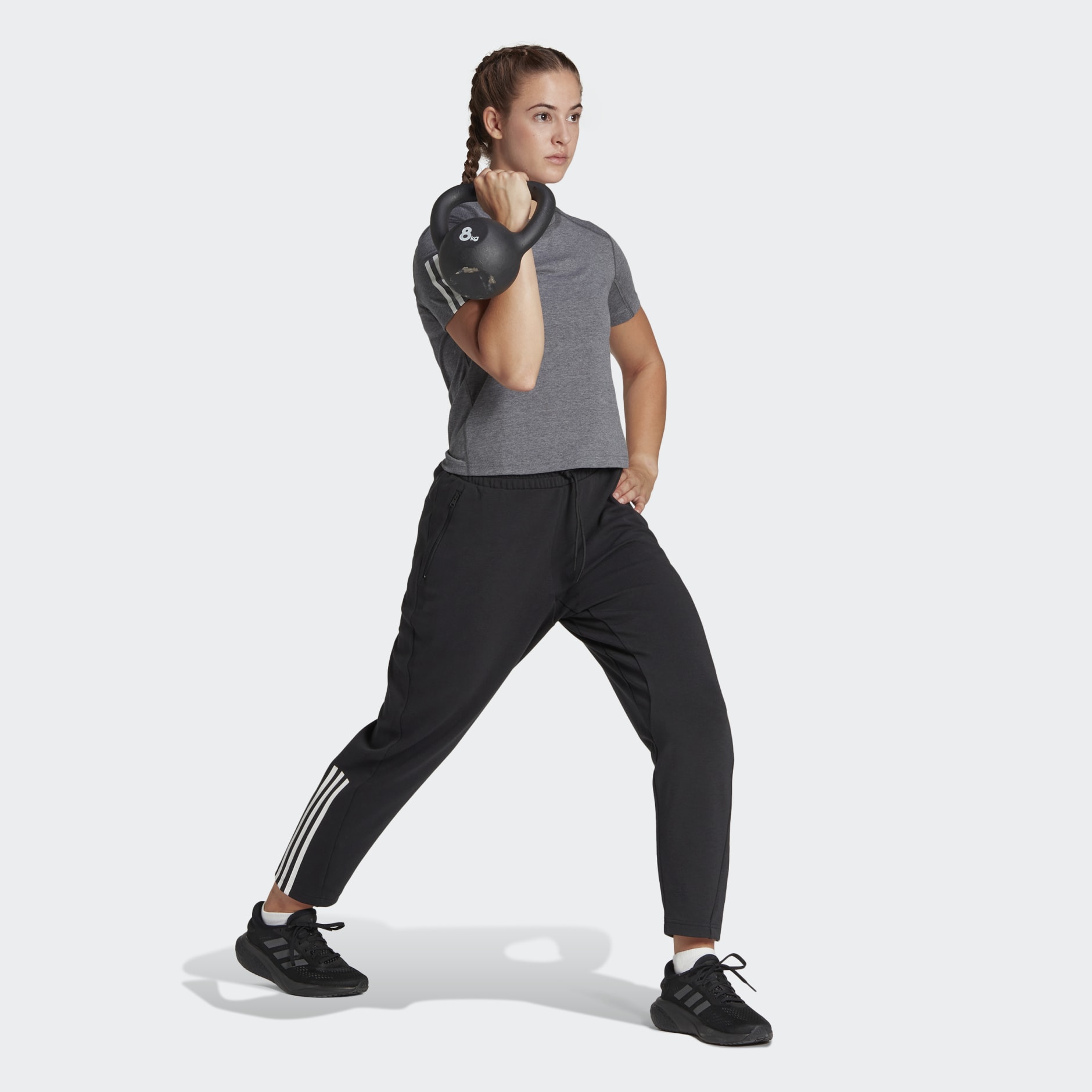 adidas Train Essentials Regular-Fit Cotton Training Pants - Black