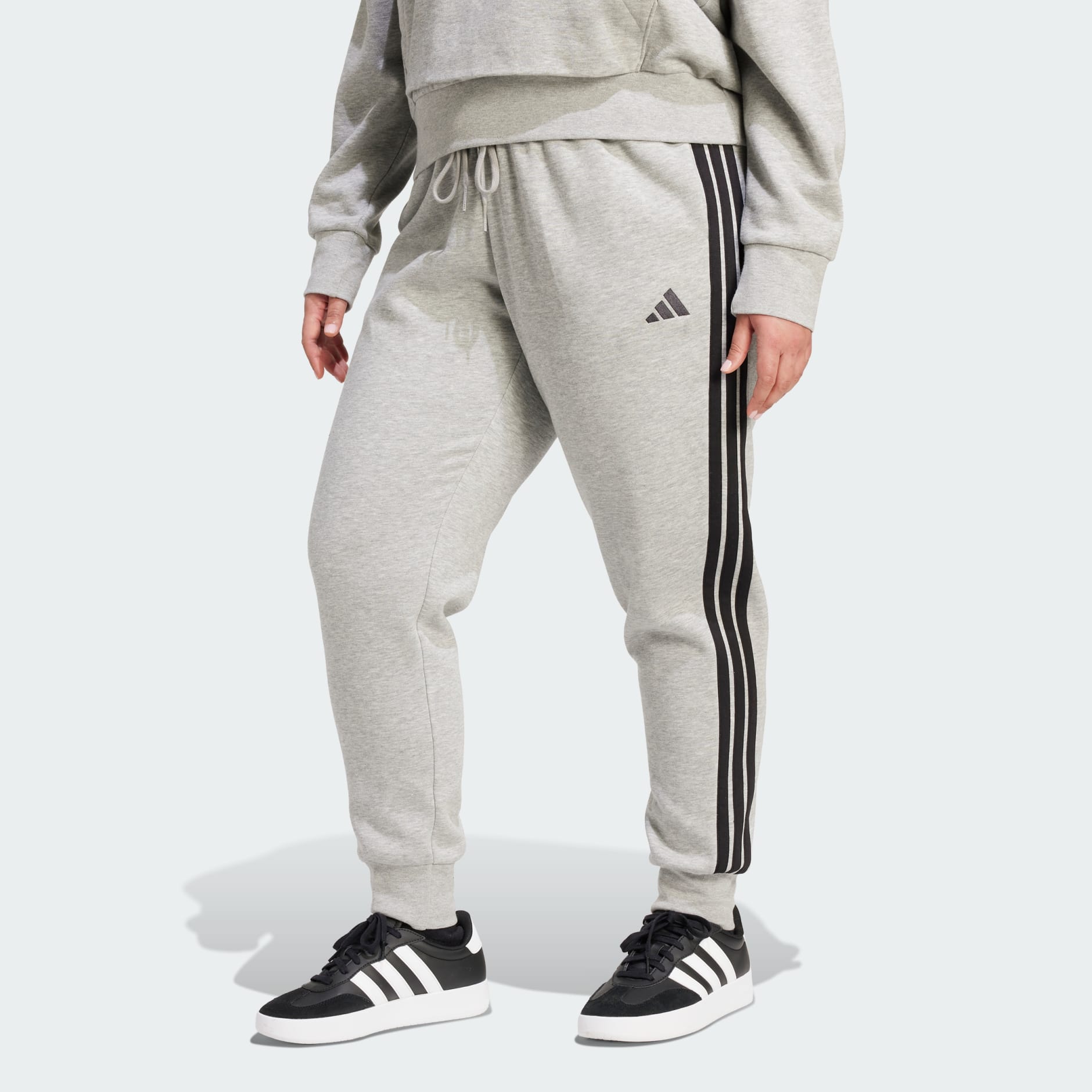Hlače od flisa Essentials 3-Stripes Fleece Slim (veće veličine)