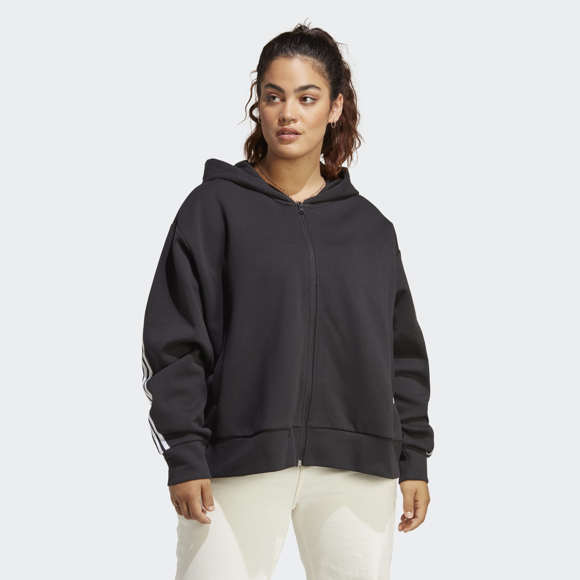 Future Icons 3-Stripes Full-Zip Hoodie (Plus Size)