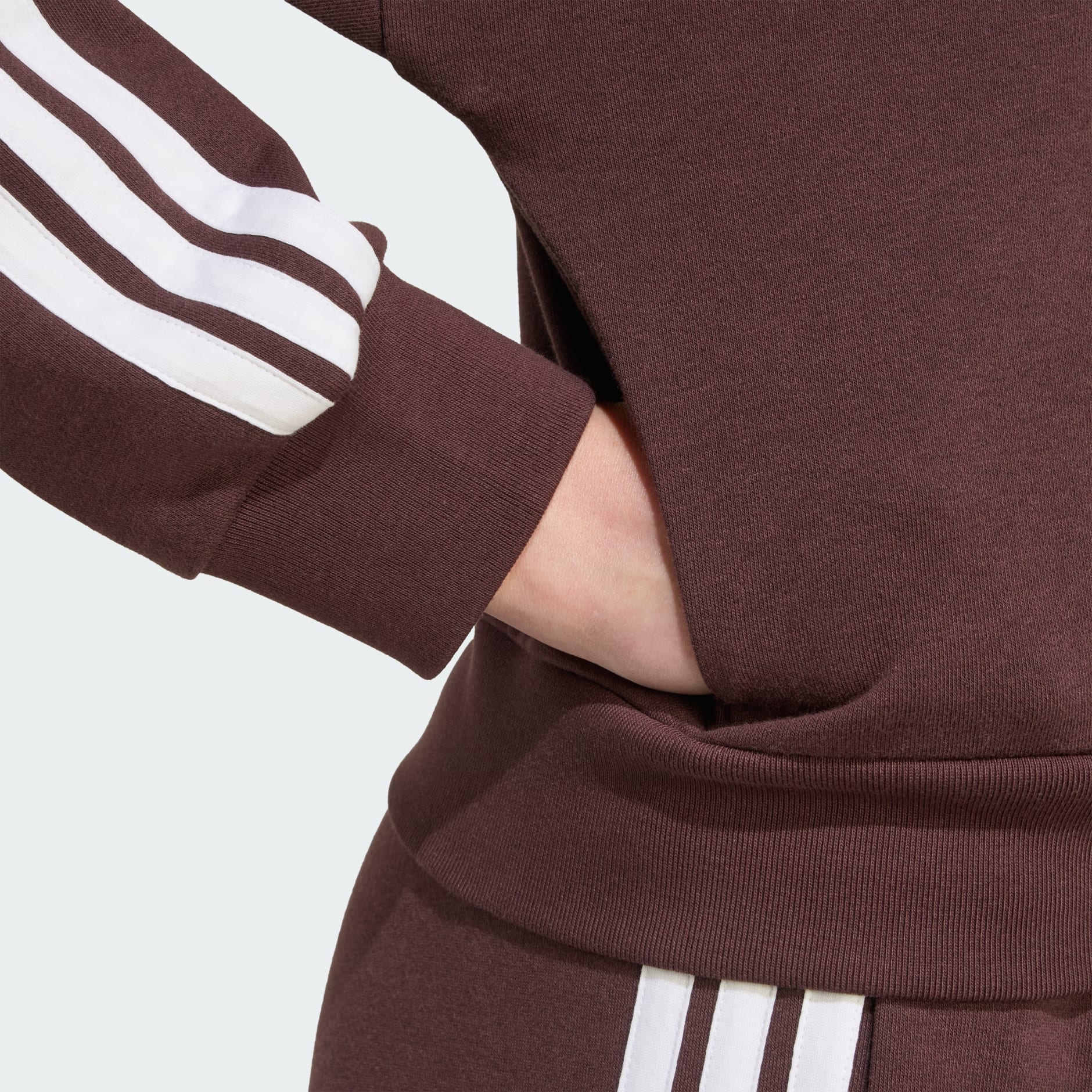 جاكيت بقبعة Essentials 3-Stripes French Terry