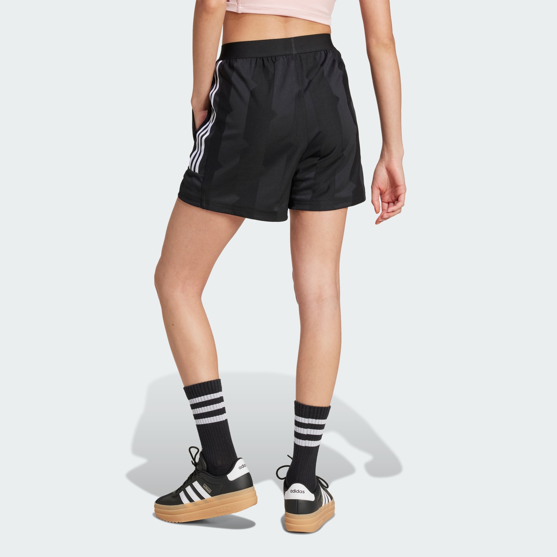 Adidas Tiro Cut 3 Stripes Jacquard Shorts Black L Woman